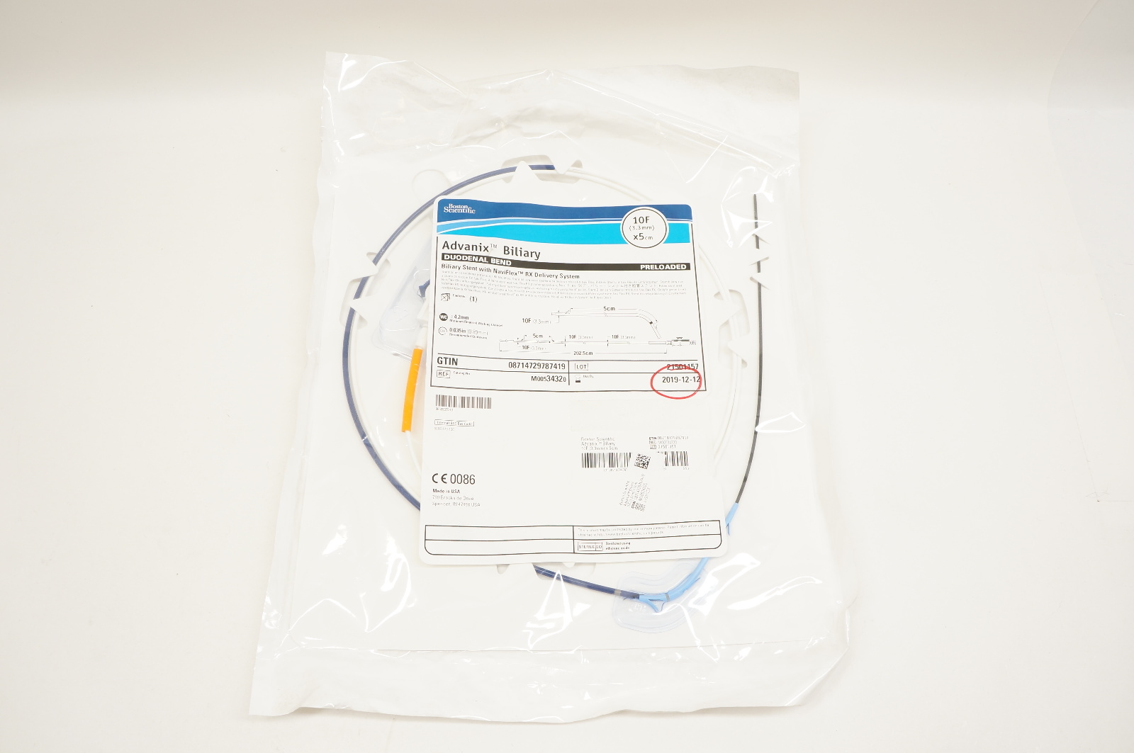 Boston Scientific 3432 Advanix Biliary Duodenal Bend Biliary Stnt 10F x 5cm (x)