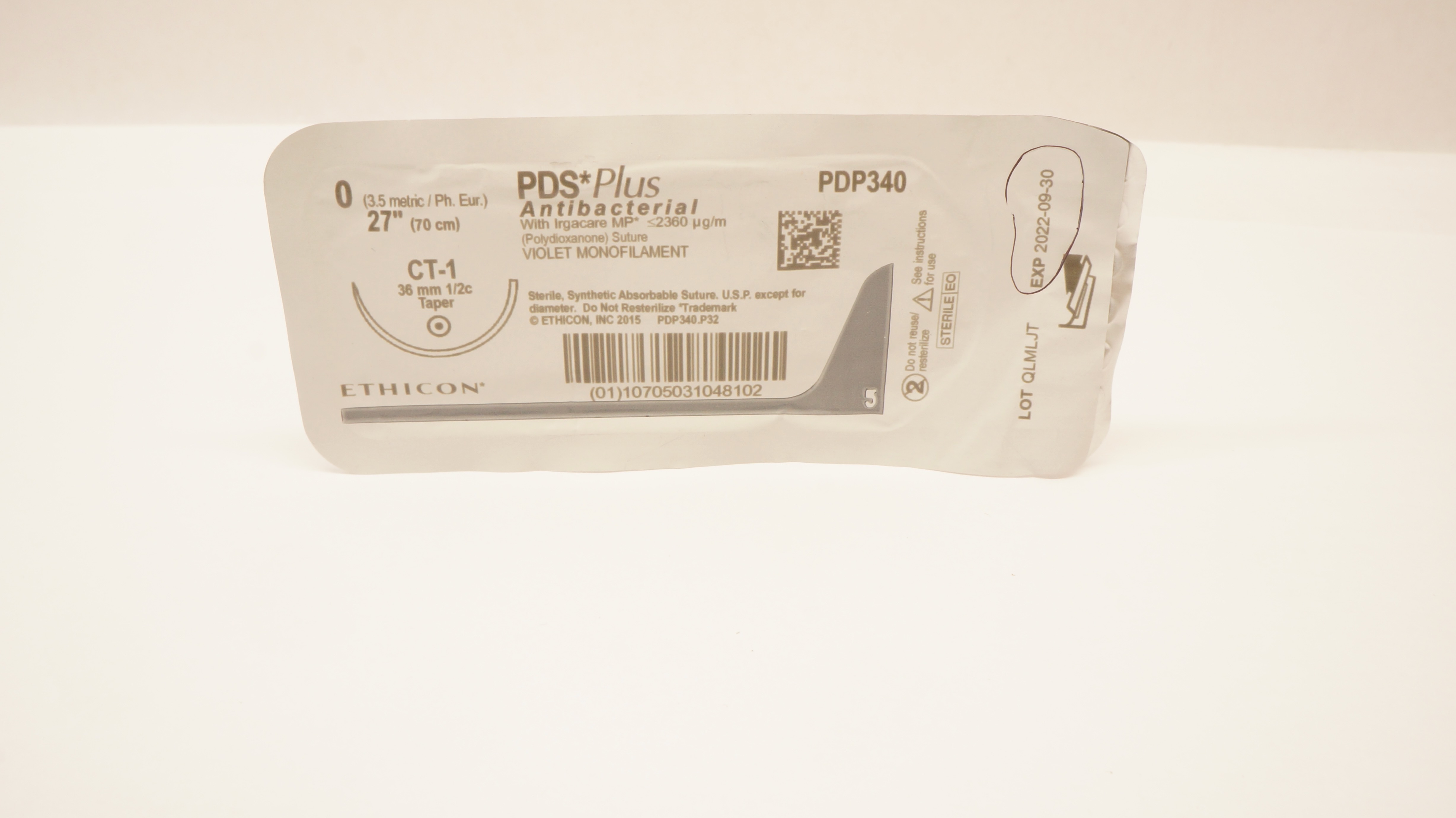 Ethicon Z340 0 PDS II, CT-1, 36mm 1/2c Taper, 27inch (x)