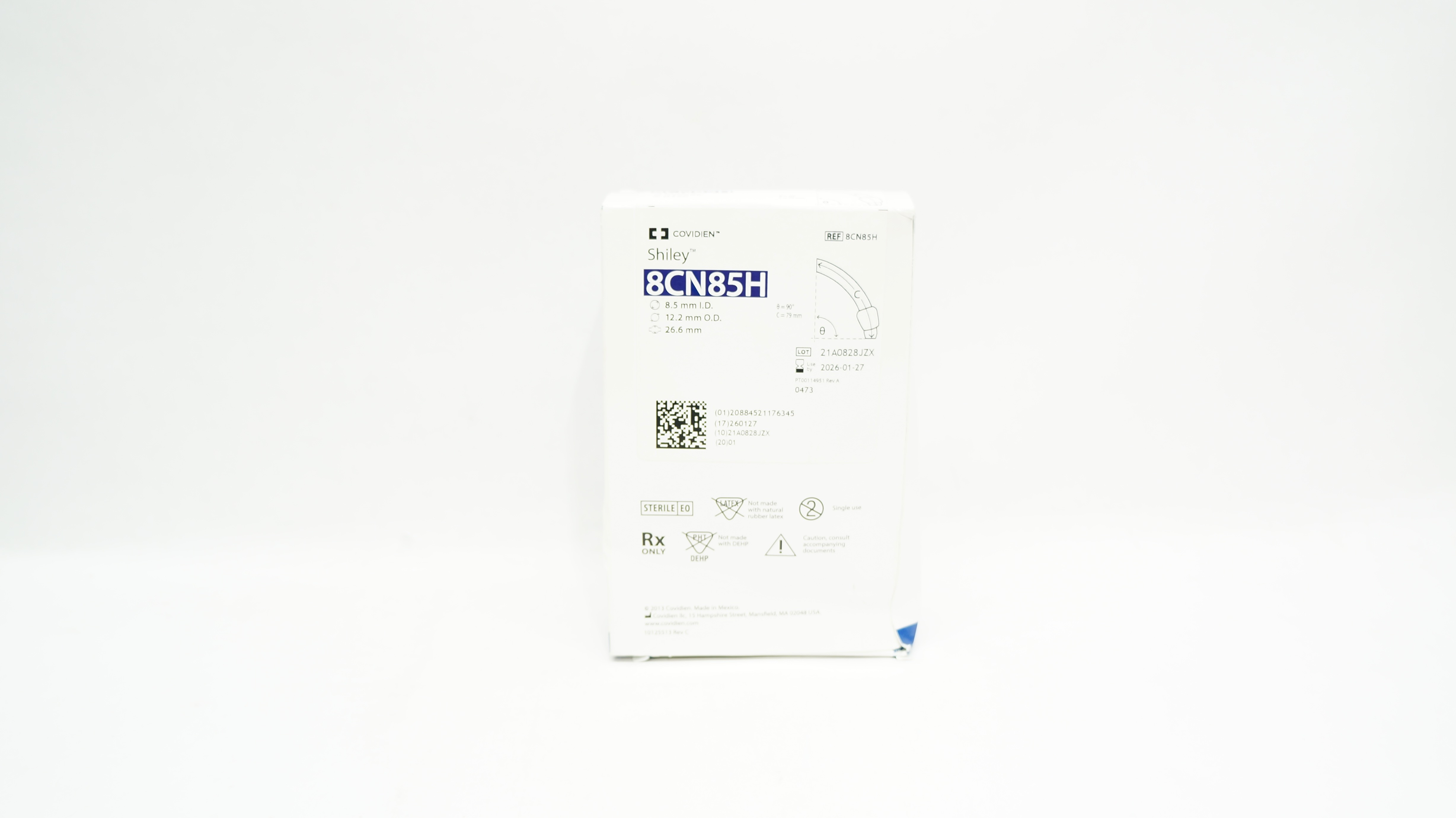 Covidien 8CN85H Shiley Adult Flexible Tracheostomy Tube 8.5ID x 12.2OD x 26.6mm