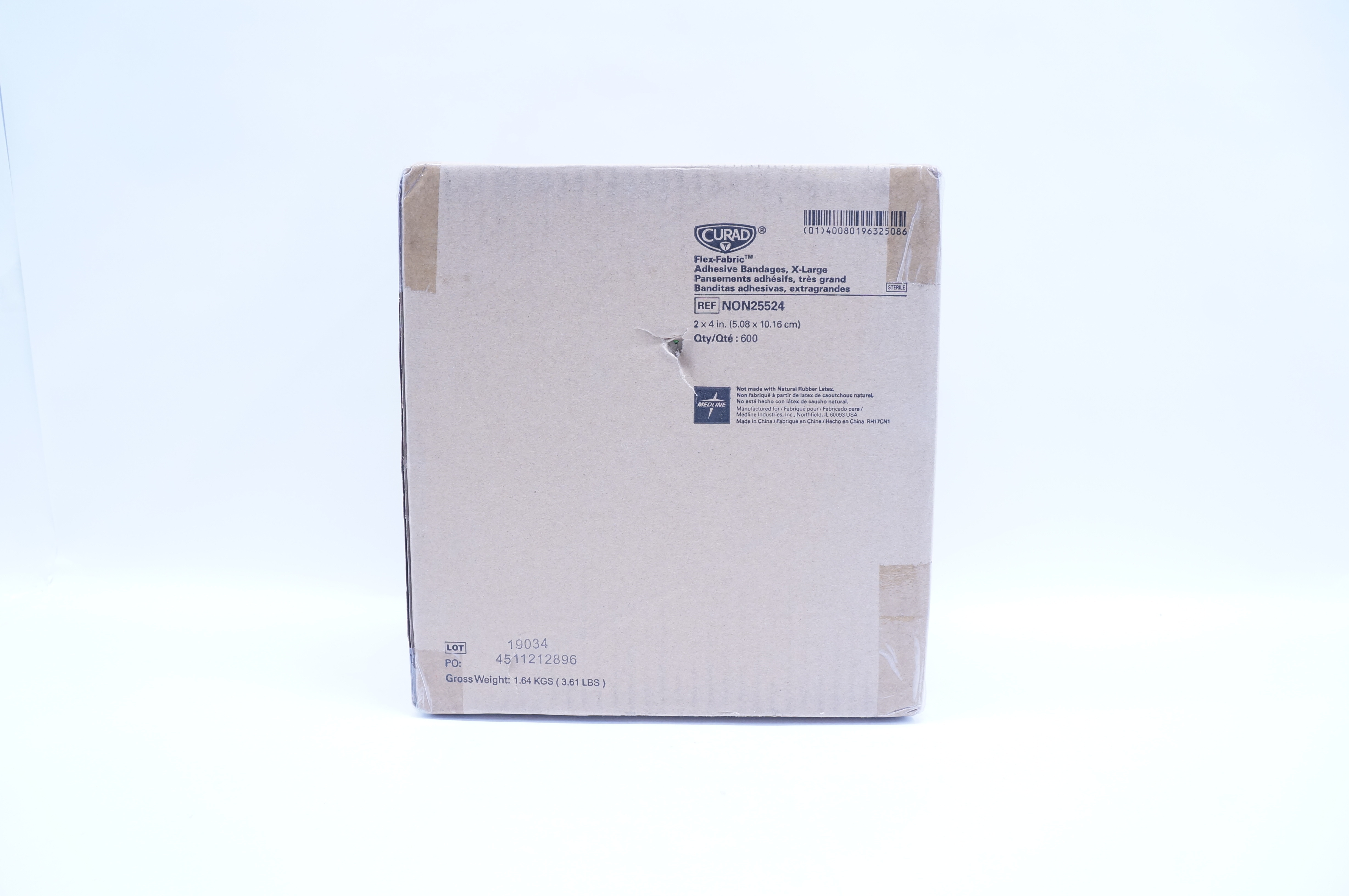 Medline NON25524 Flex-Fabric Adhesive Bandages, X-Large 2 x 4inch - Case of 600