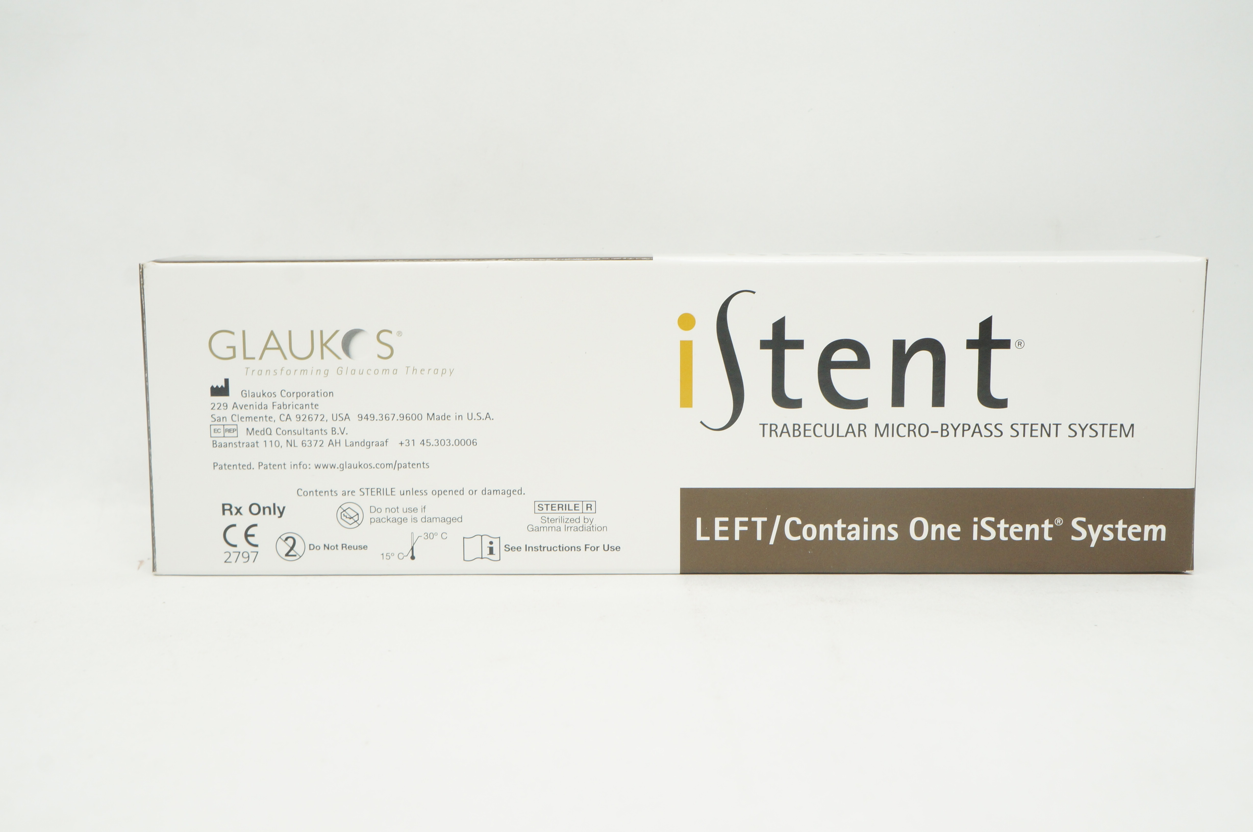 Glaukos GTS100L iStent Trabecular Micro-Bypass  Stnt.System Left