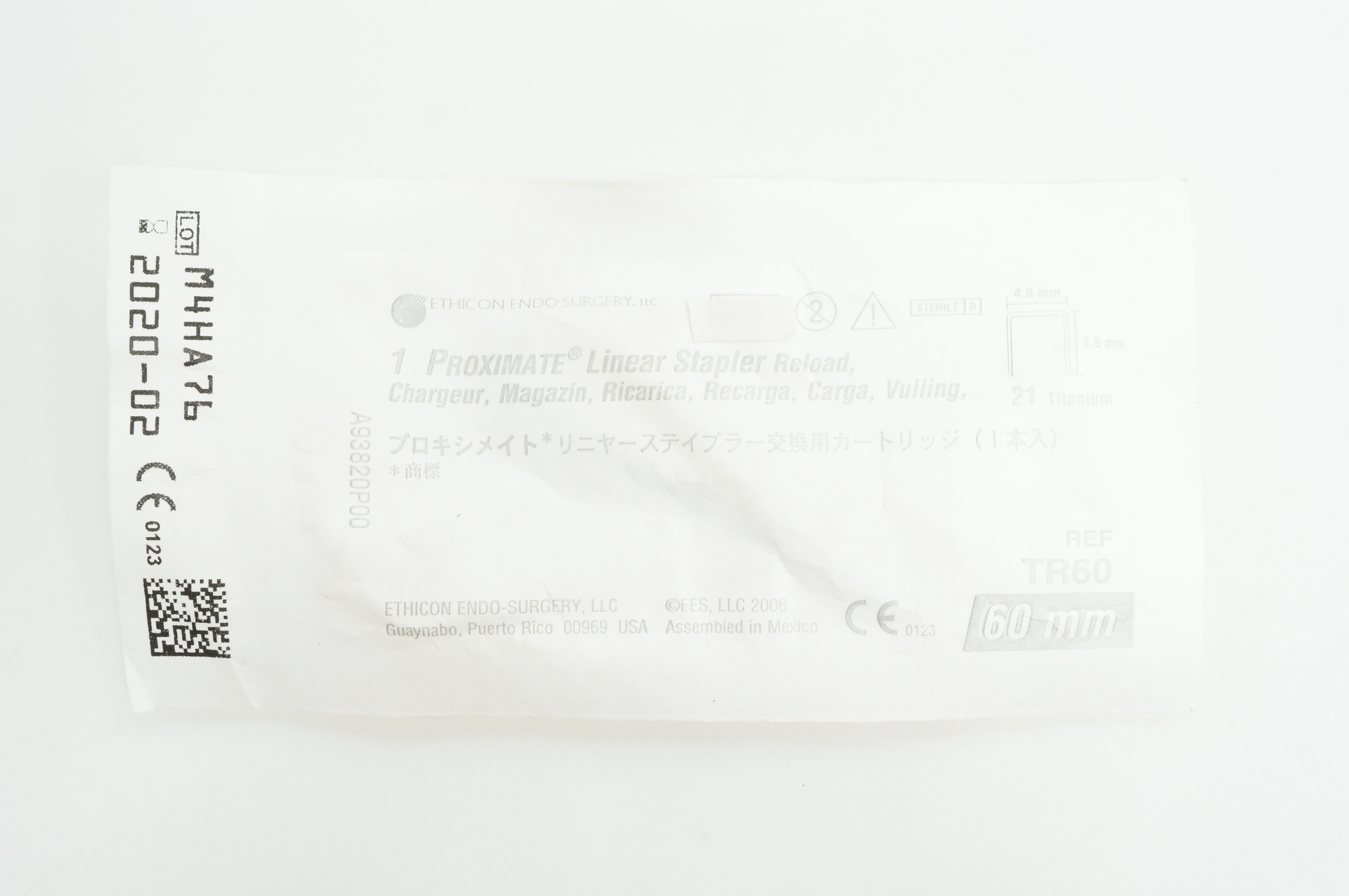 Ethicon TR60 1 Proximate Linear Stapler Reload, 60mm (x)