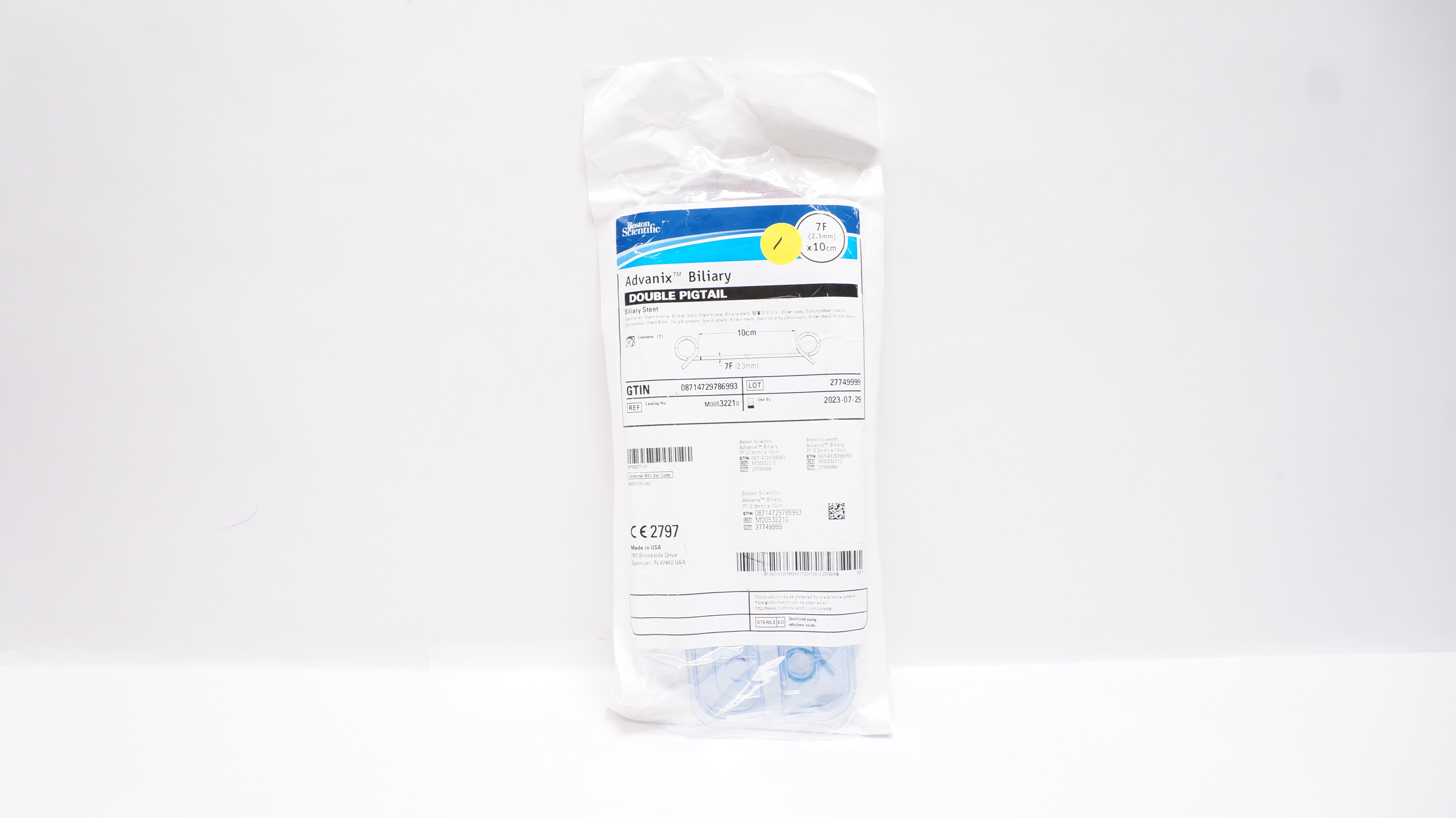 Boston Scientific M00532210 Advanix Double Pigtail Biliary Stnt 7F x 10cm (x)