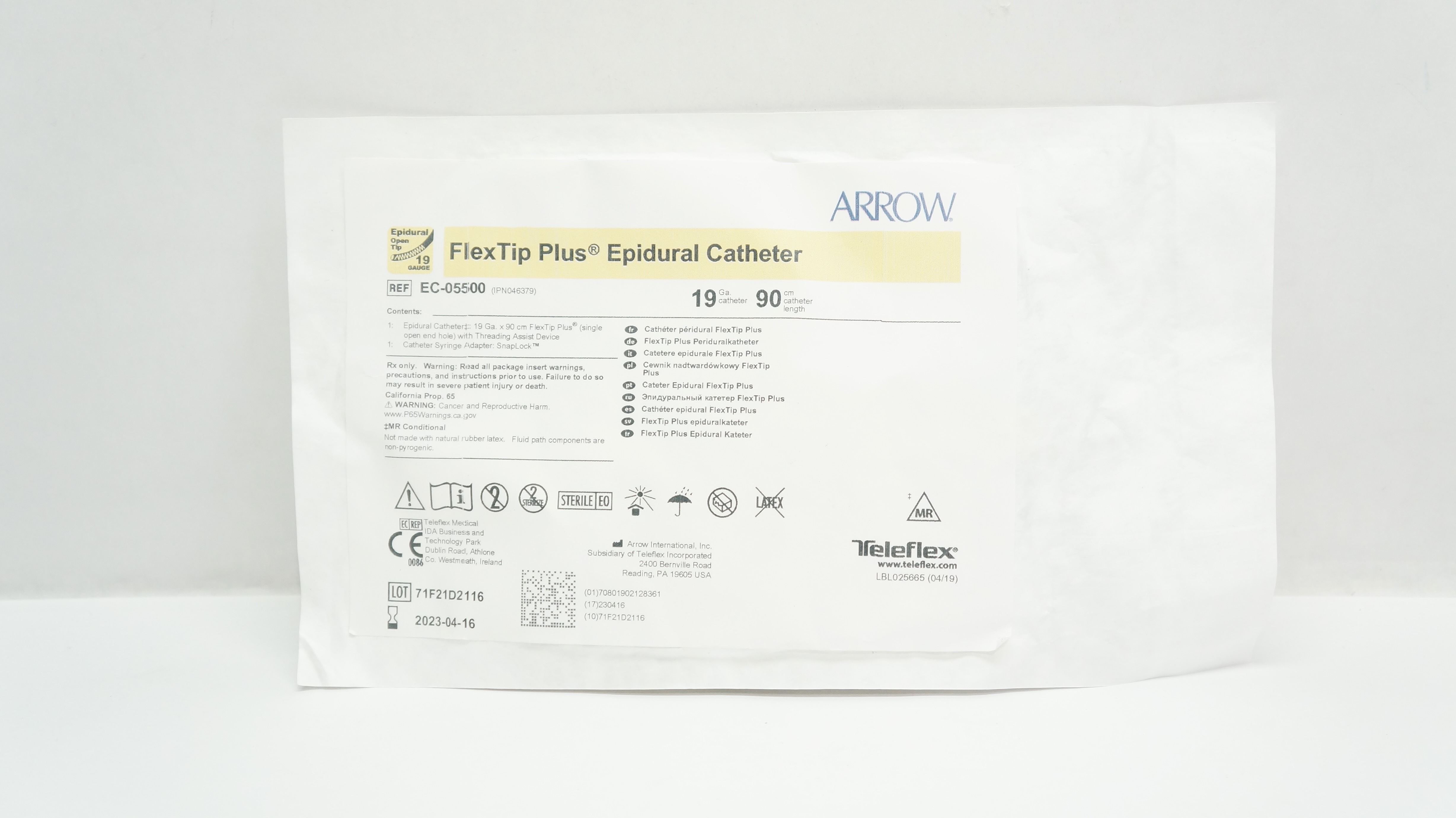 Arrow EC-05500 FlexTip Plus Epidural Cath. 19Ga x 90cm (x)