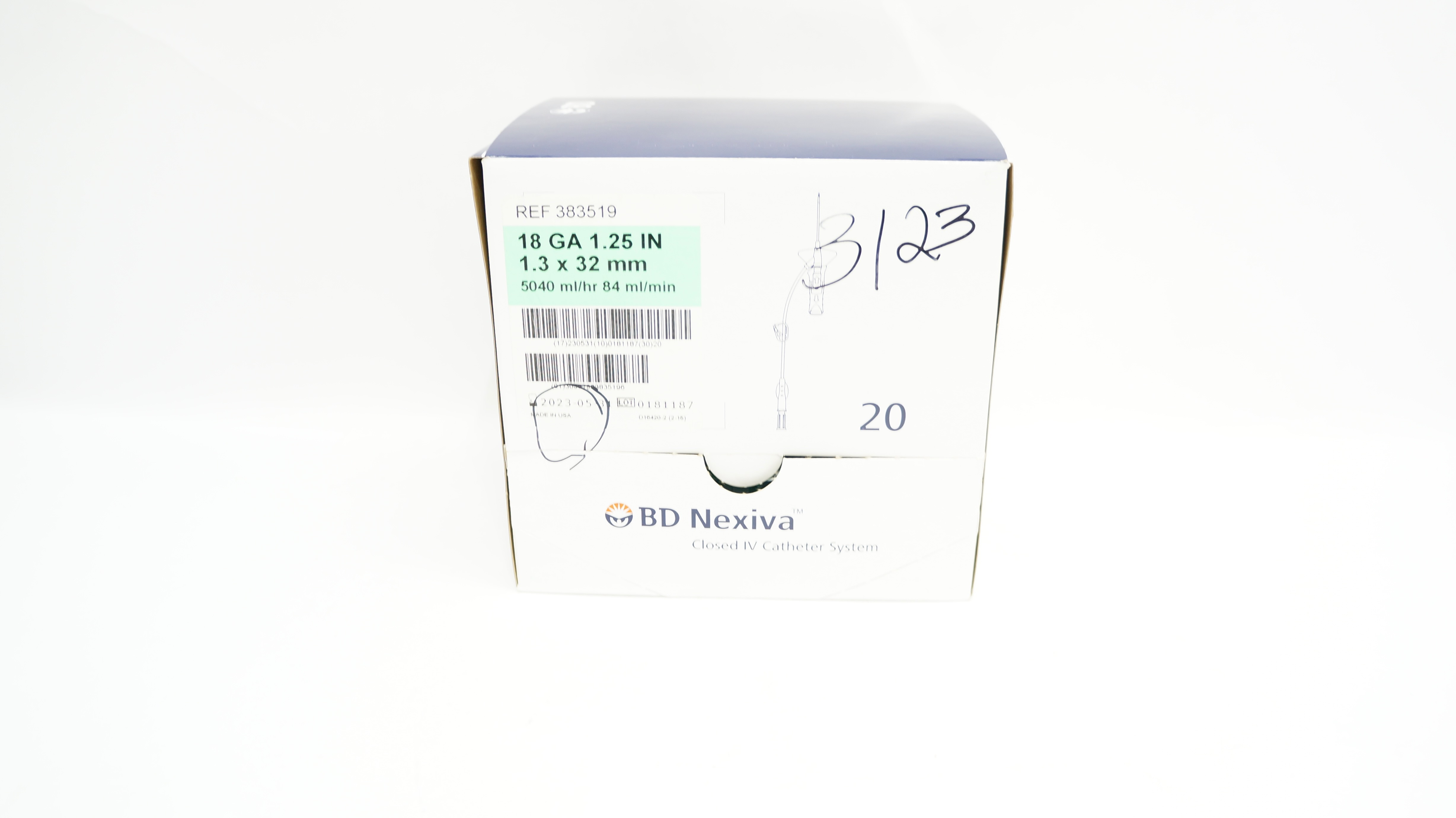 BD 383519 Nexiva Closed IV Cath. System 18Ga x1.25Inch 5040ml/hr (x) - Box of 20