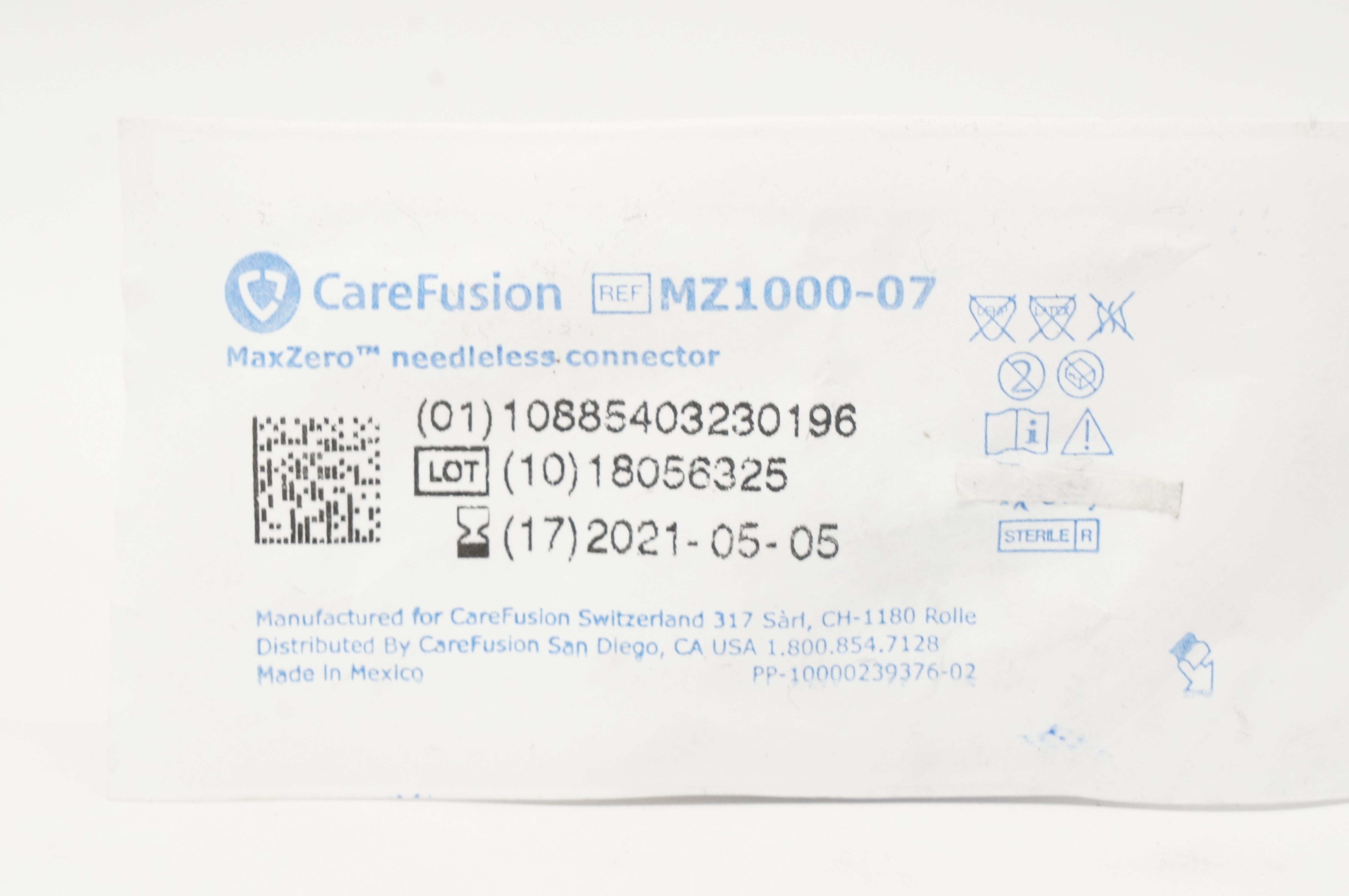 CareFusion MZ1000-07 MaxZero Ndleless Connector (x)