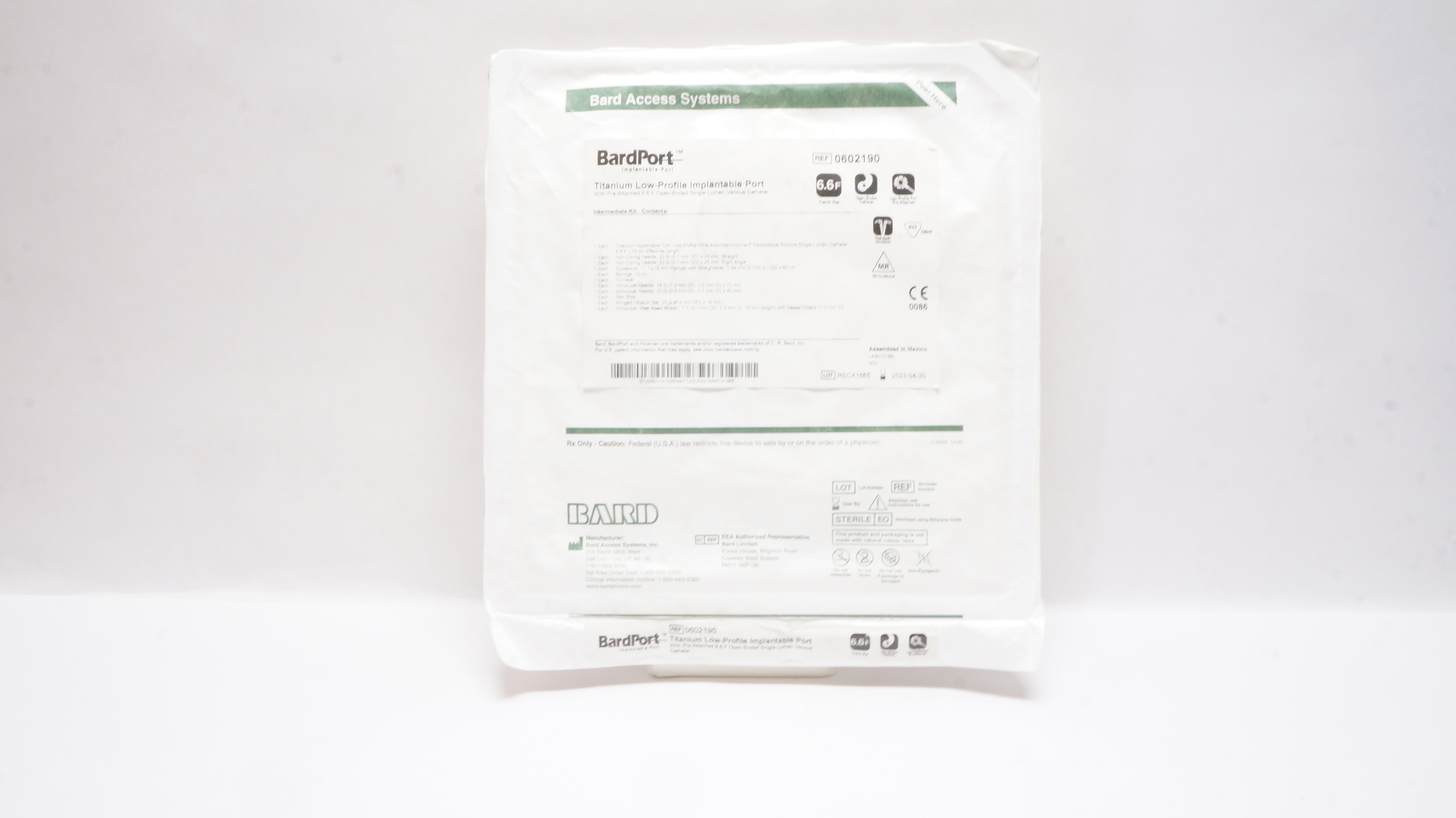 Bard 0602190 BardPort Titanium Low-Profile Implantable Port 6.6F (x)