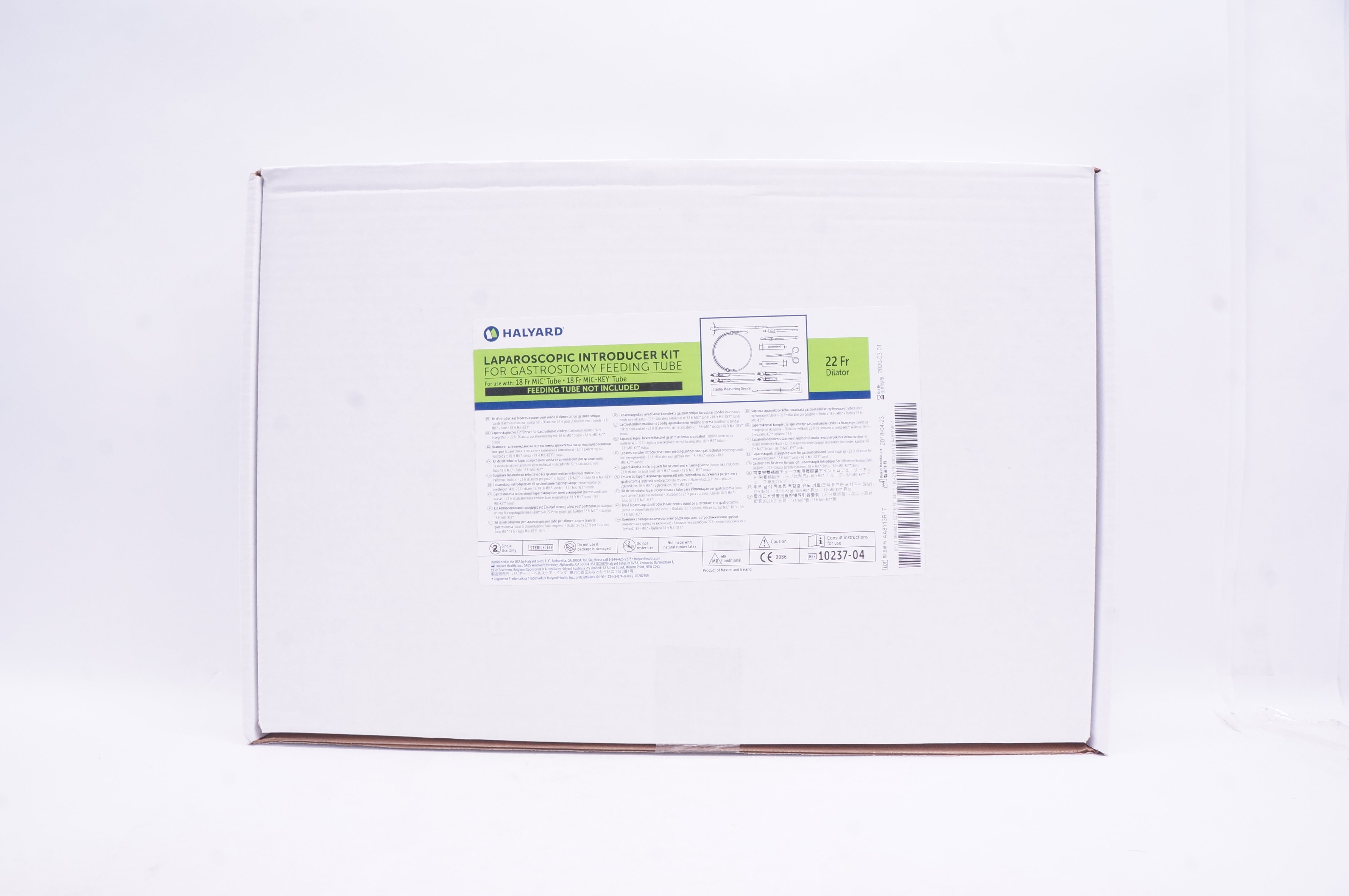 Halyard 10237-04 Laparoscopic Introducer Kit for Gastrostomy Feeding Tube 22F(x)