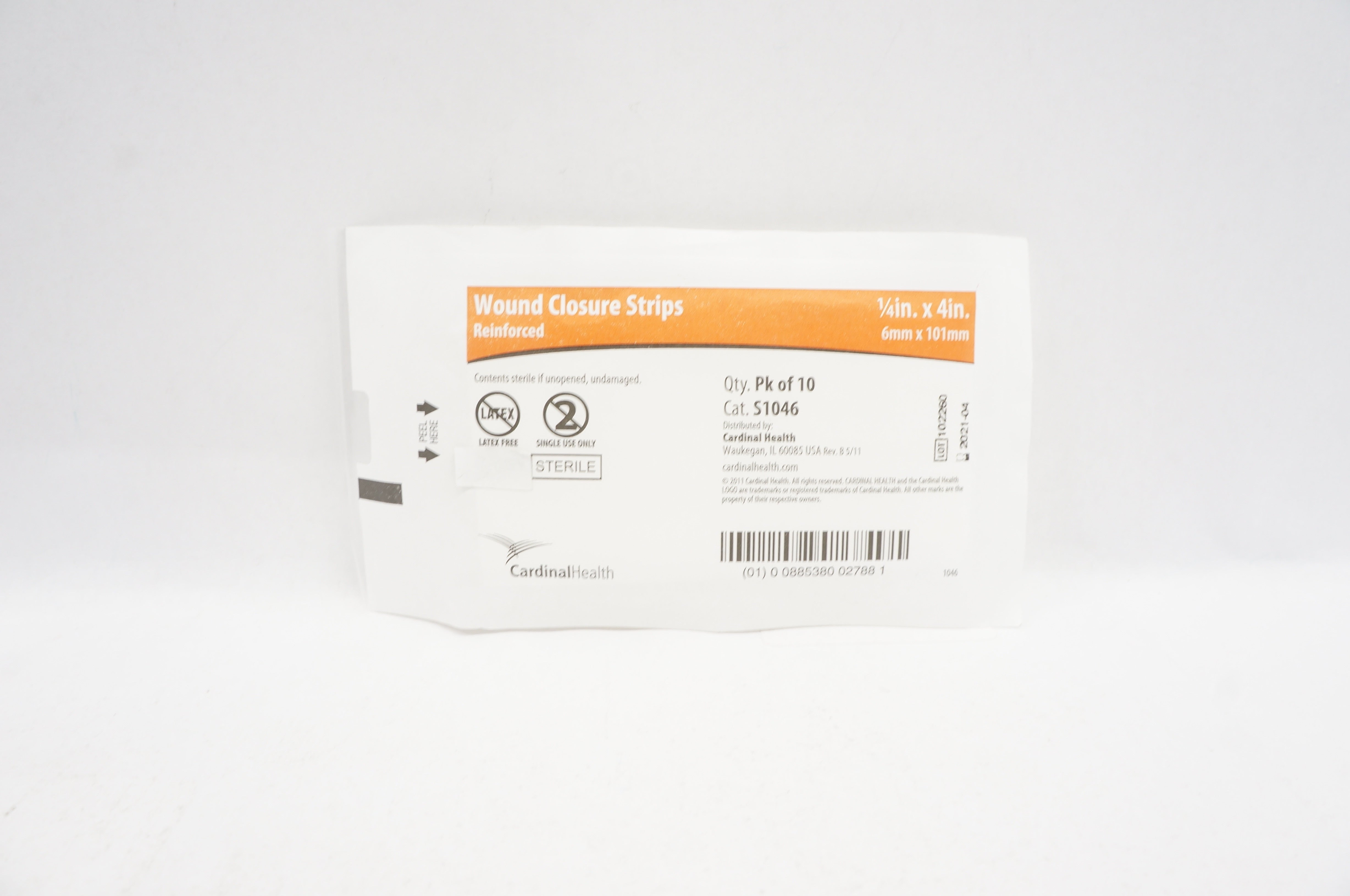 Cardinal Health S1046 Wound Closur Strips Reinforced 1/4 x 4inch -Pack of 10 (x)