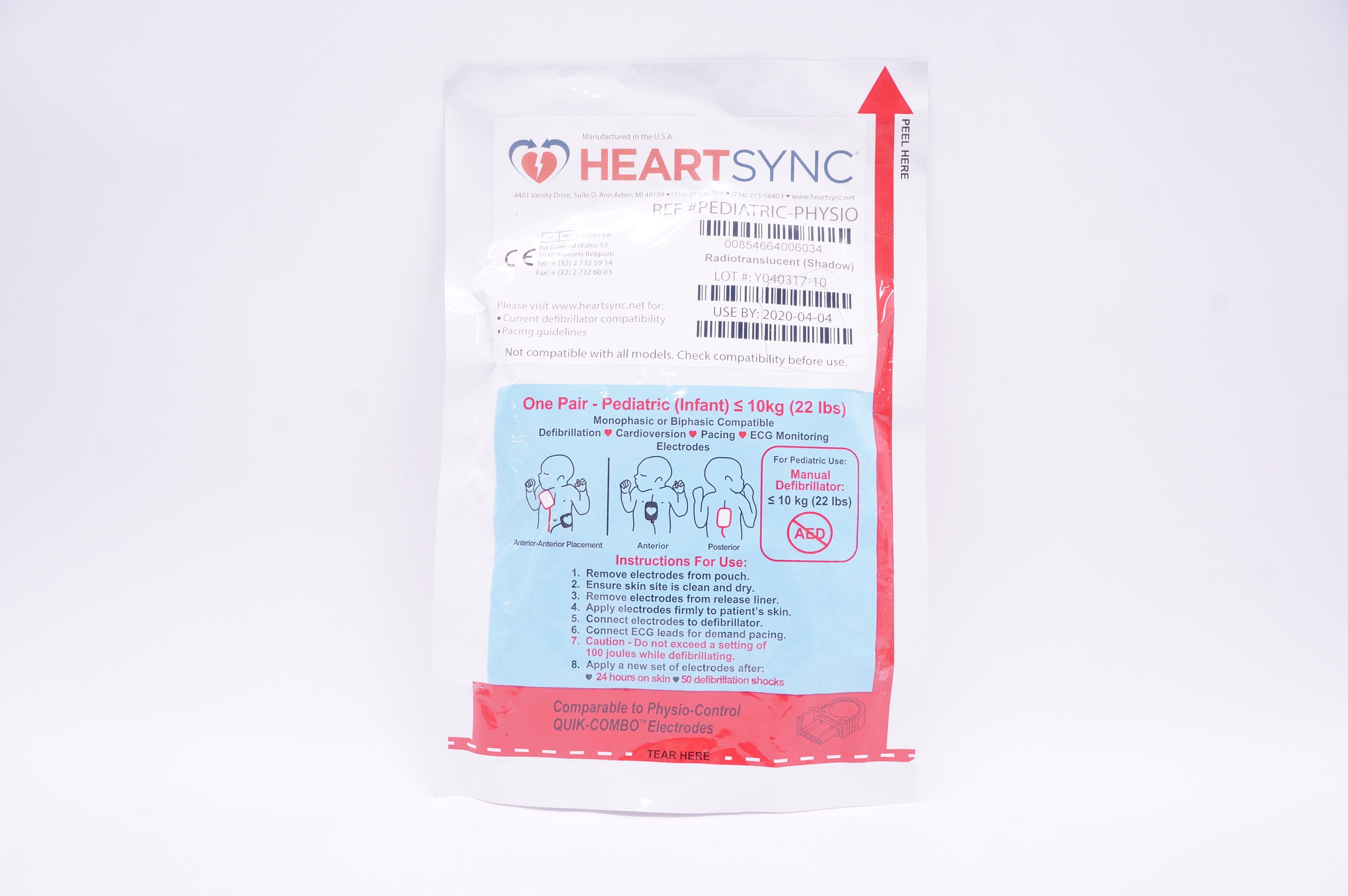 HeartSync Pediatric-Physio Pediatric ECG Monitoring Electrodes ≤ 22lbs (x)