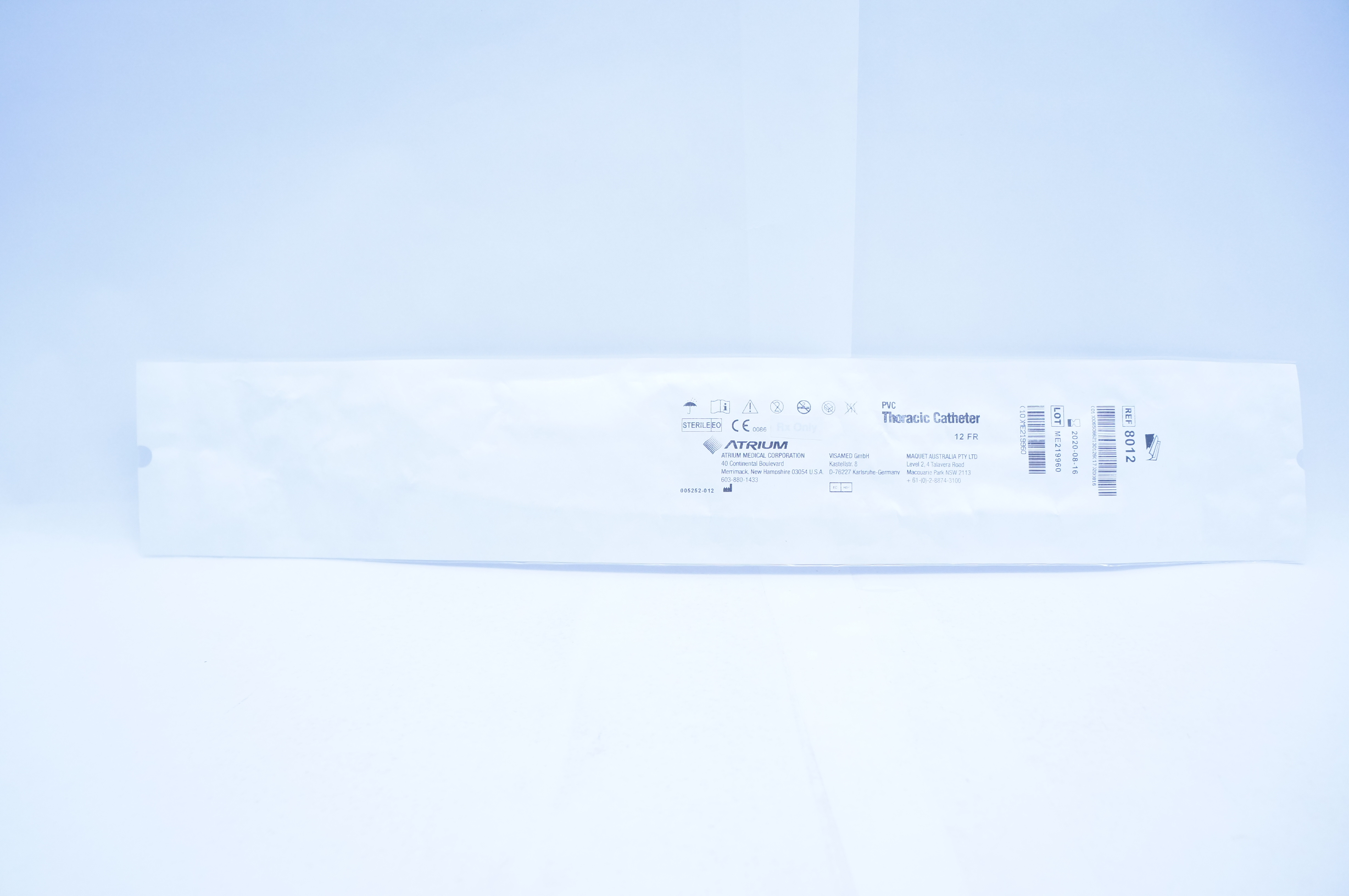 Atrium 8012 PVC Thoracic Cath. 12Fr (x)