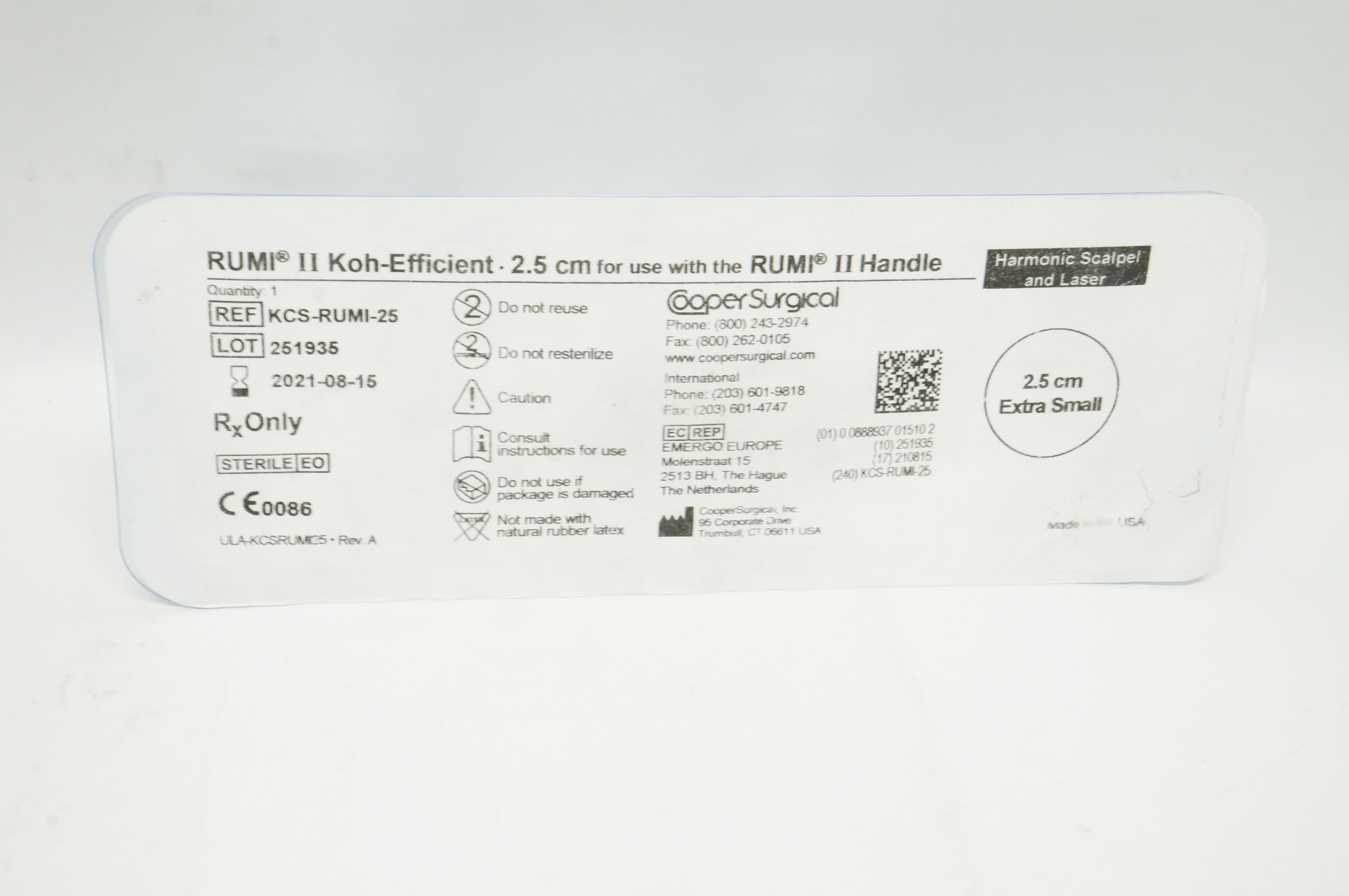 Cooper Surgical KCS-RUMI-25 RUMI II Koh-Efficient 2.5cm  (x)