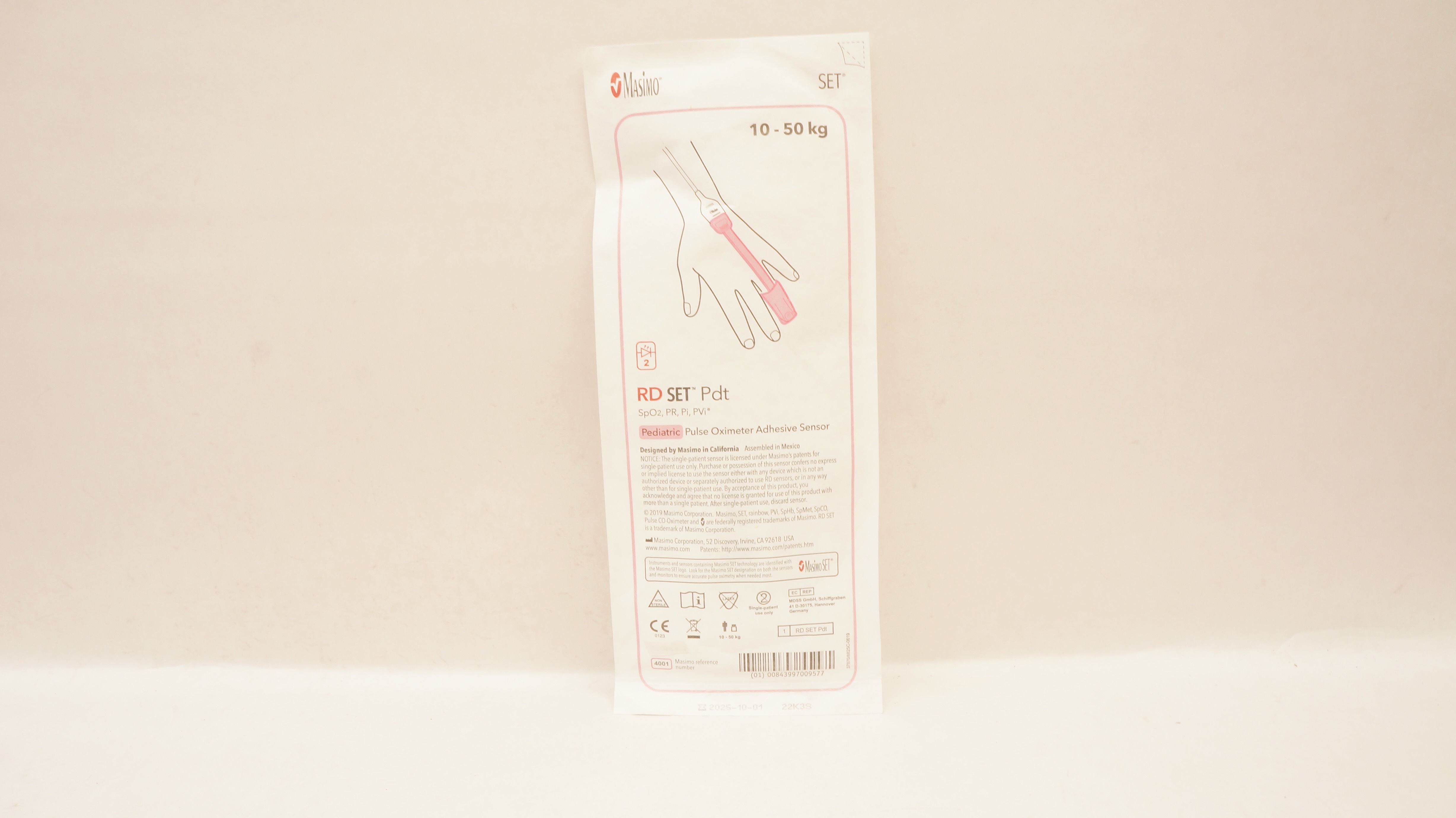 MasimoSet 4001 SpO2 RD SET Pediatric Pulse Oximeter Adhesive Sensor 10-50kg