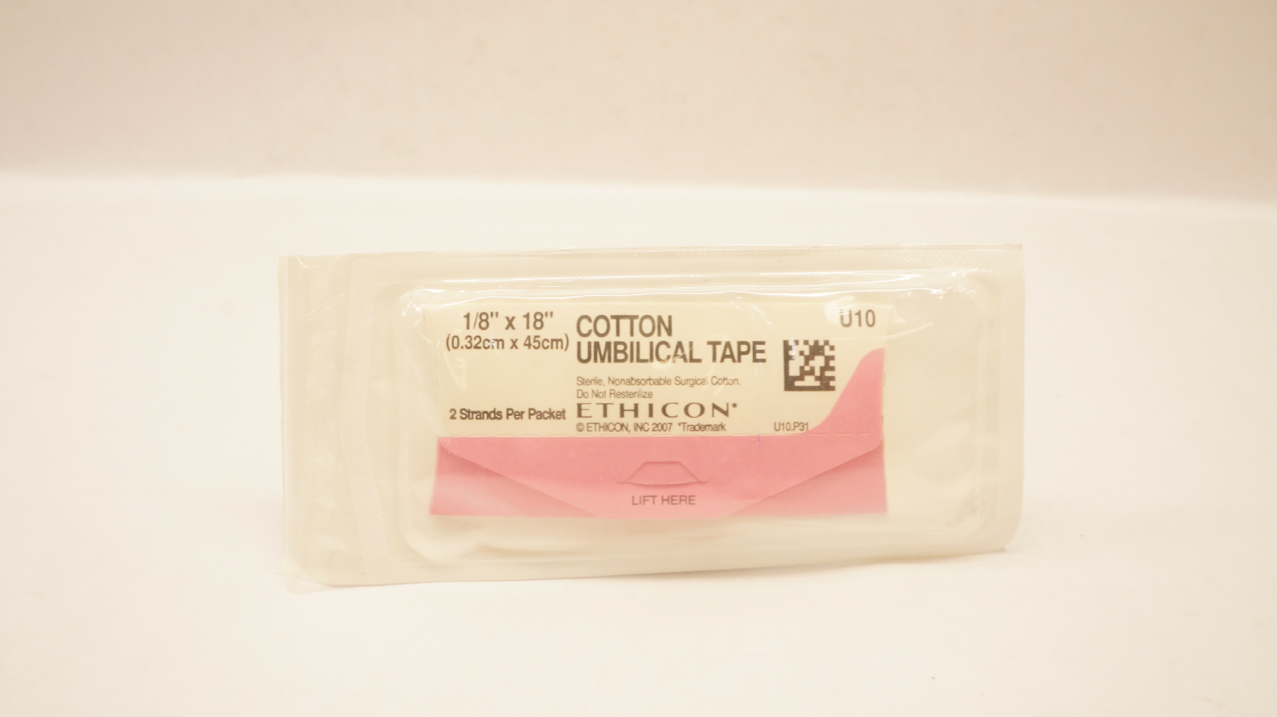 Ethicon U10 Cotton Umbilical Tape 1/8inch x 18inch (x)