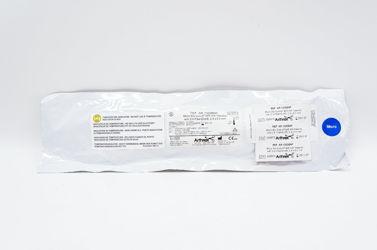 Arthrex AR-1320BNF Micro Bio-Suture Tak with Ndles 2.4 x 6.5mm (x)