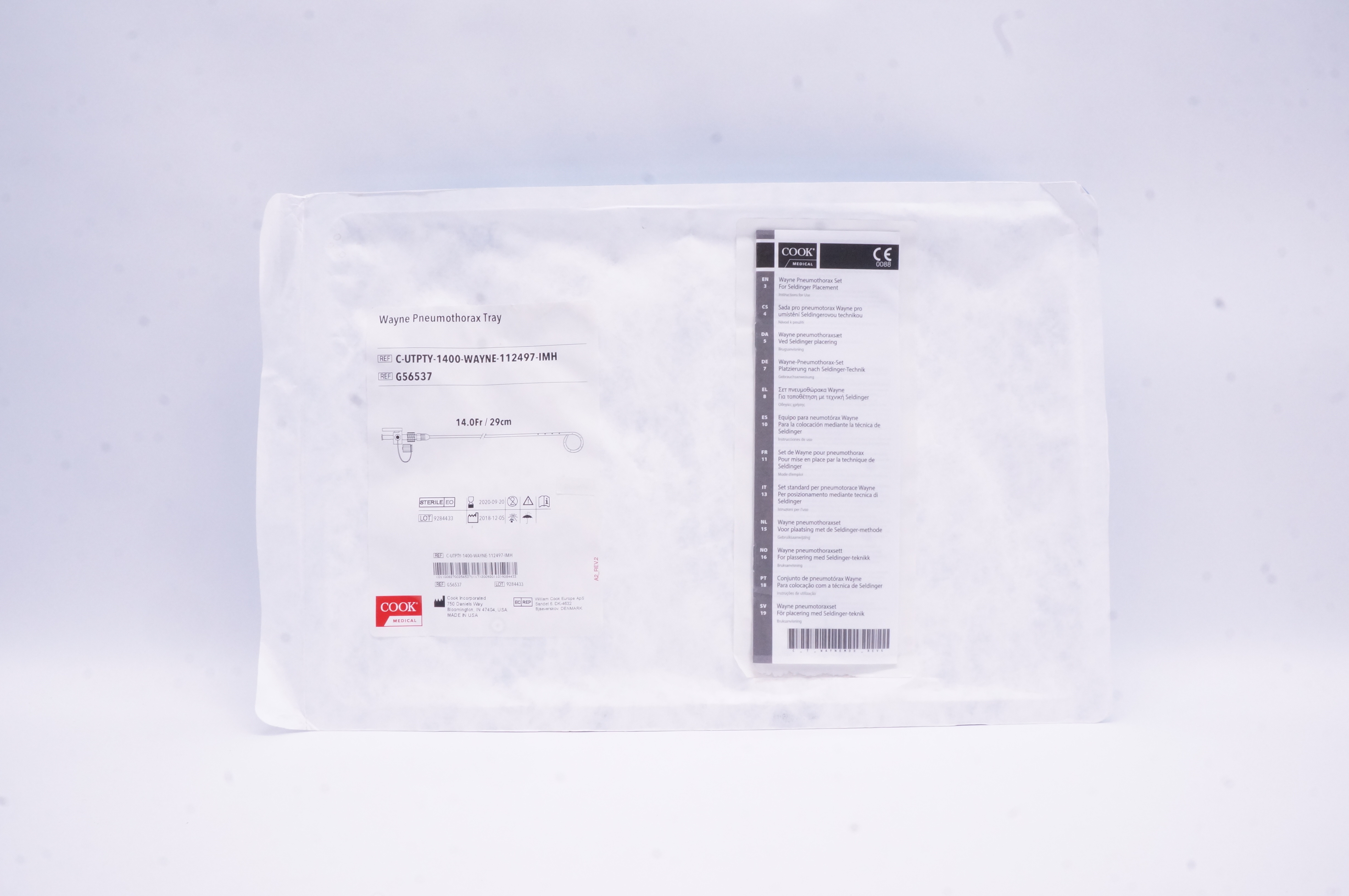 Cook Medical G56537 Wayne Pneumothorax Tray 14.0Fr x 29cm (x)