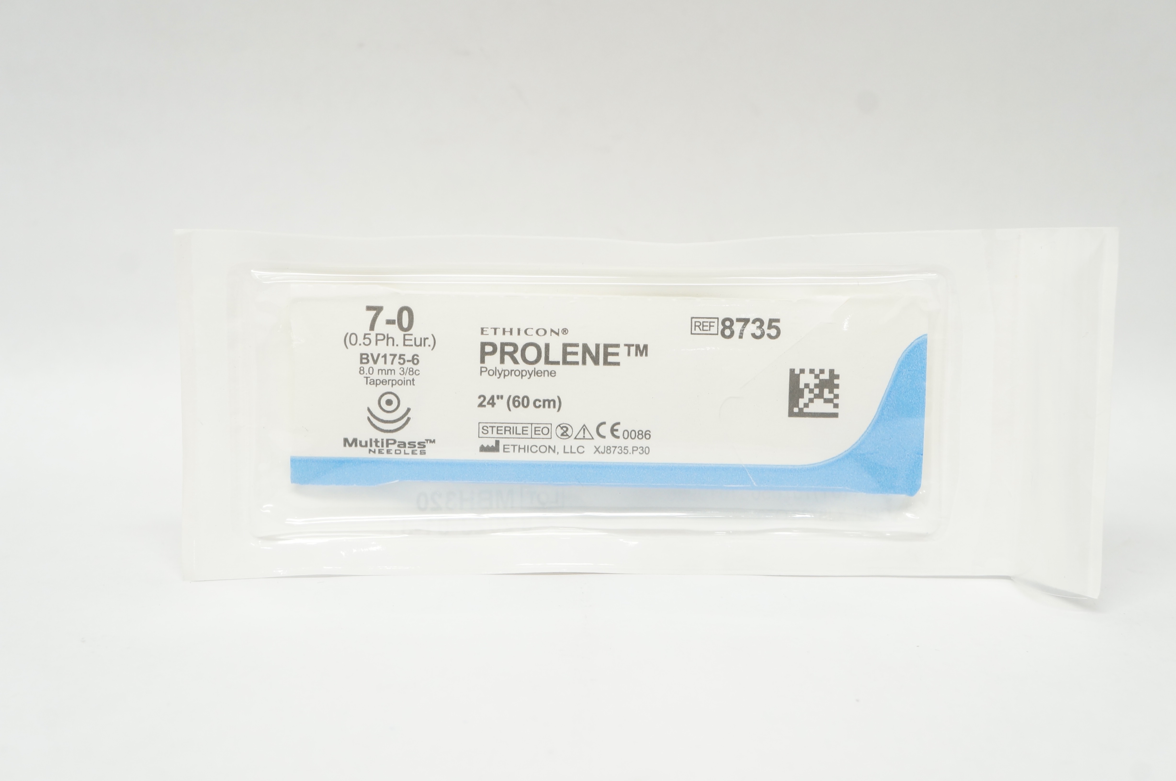 Ethicon 8735 7-0 PROLENE BV175-6 8mm 3/8c Taper 24inch