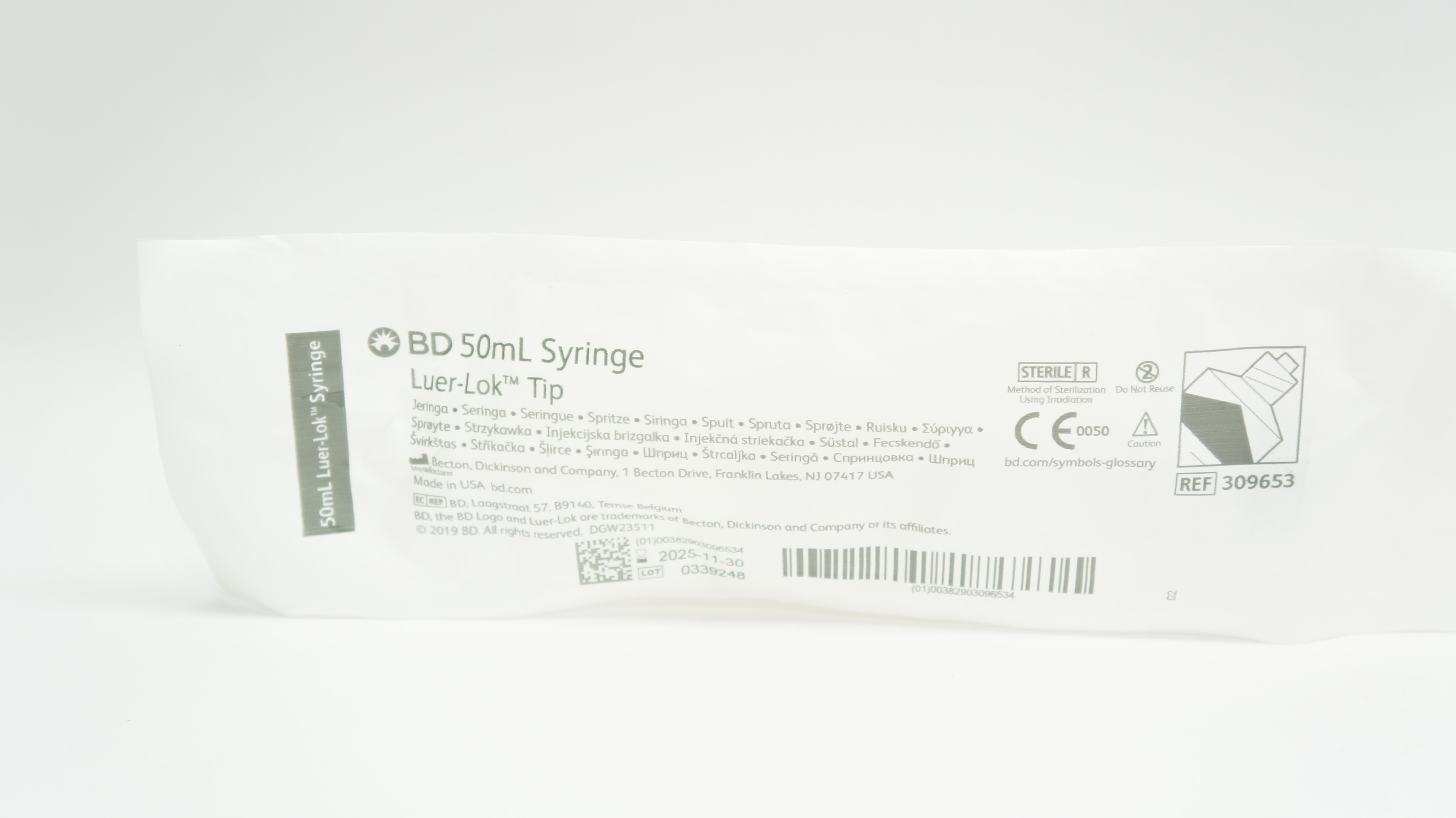 BD 309653 50ml Syringe Luer-Lok Tip