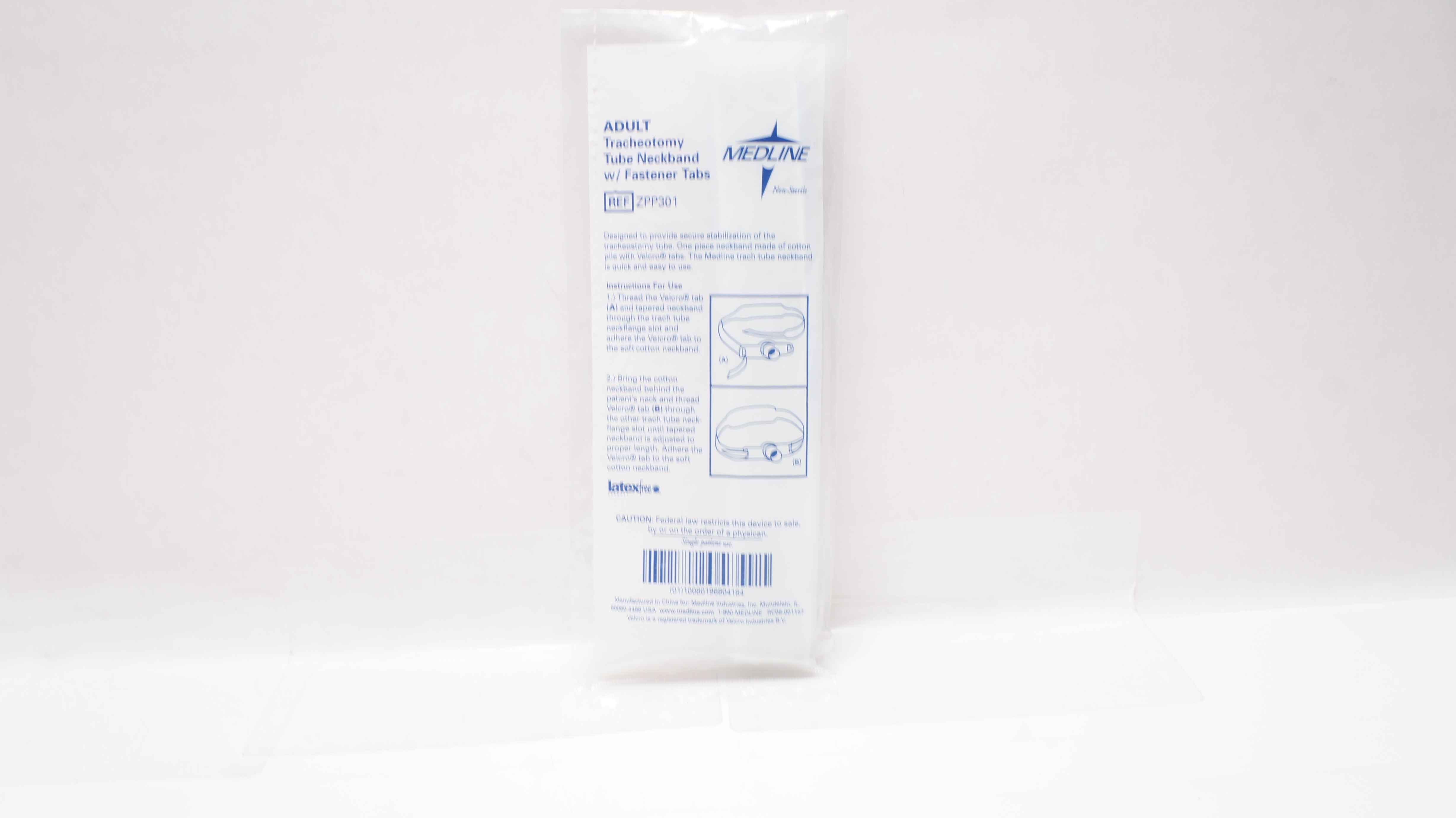 Medline ZPP301 Adult Tracheostomy Tube Neckband W/ Fastener Tabs