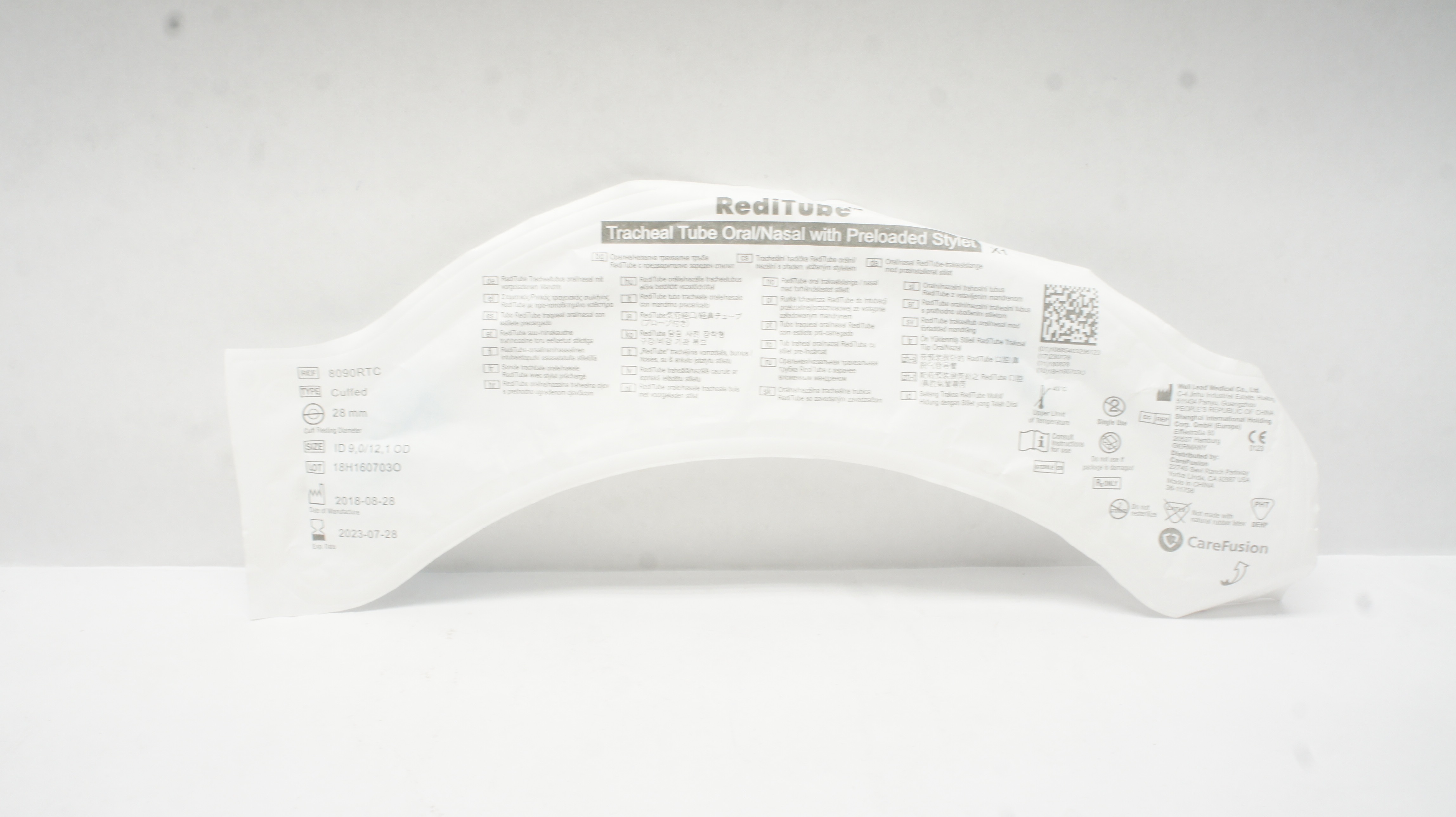 CareFusion 8090RTC RadiTube Tracheal Tube Oral/Naal W/Preloaded Stylet 28mm (x)