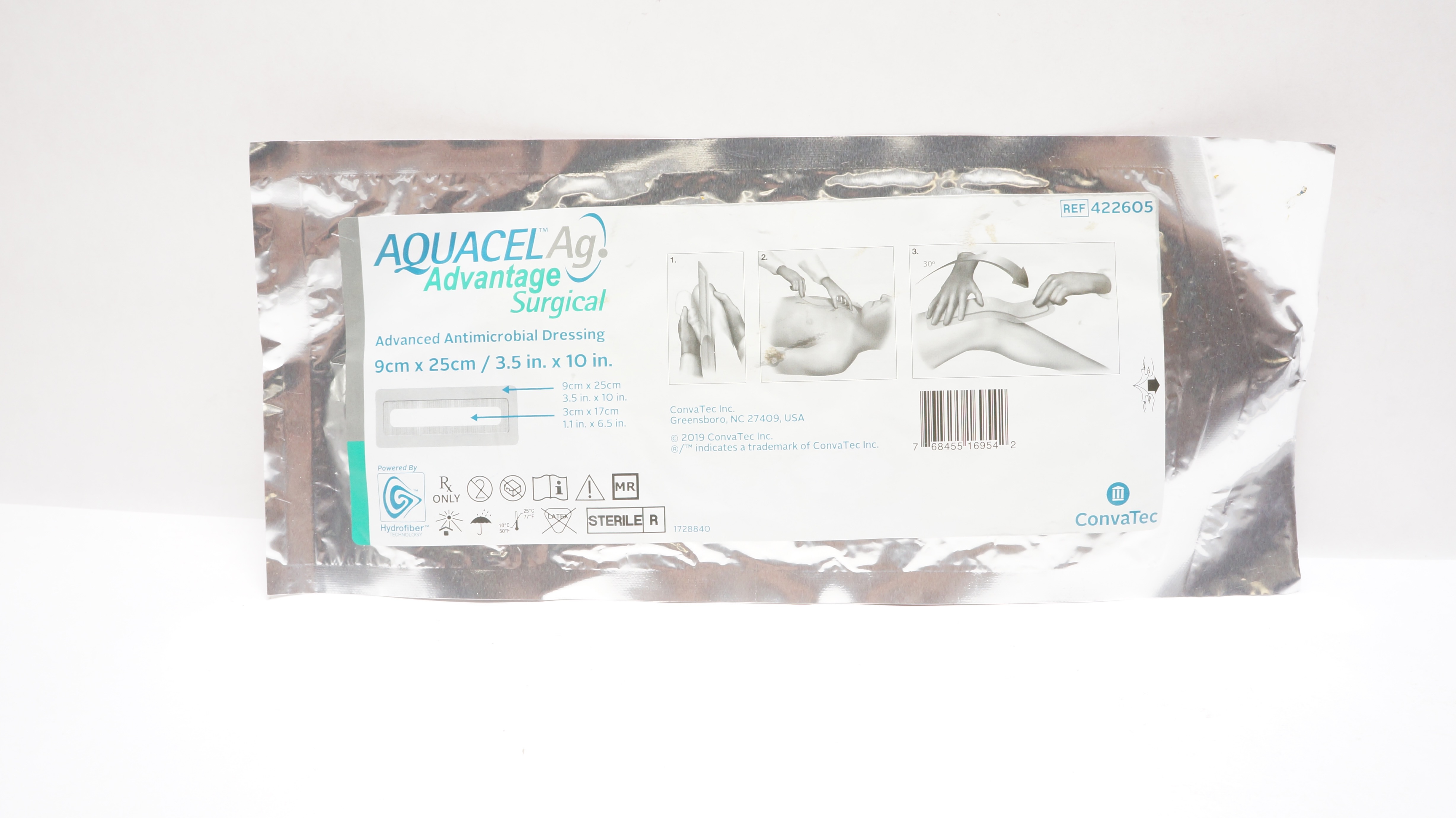 ConvaTec 422605 Aquacel Ag Advanced Antimicrobial Dressing 3.5inch x 10inch (x)