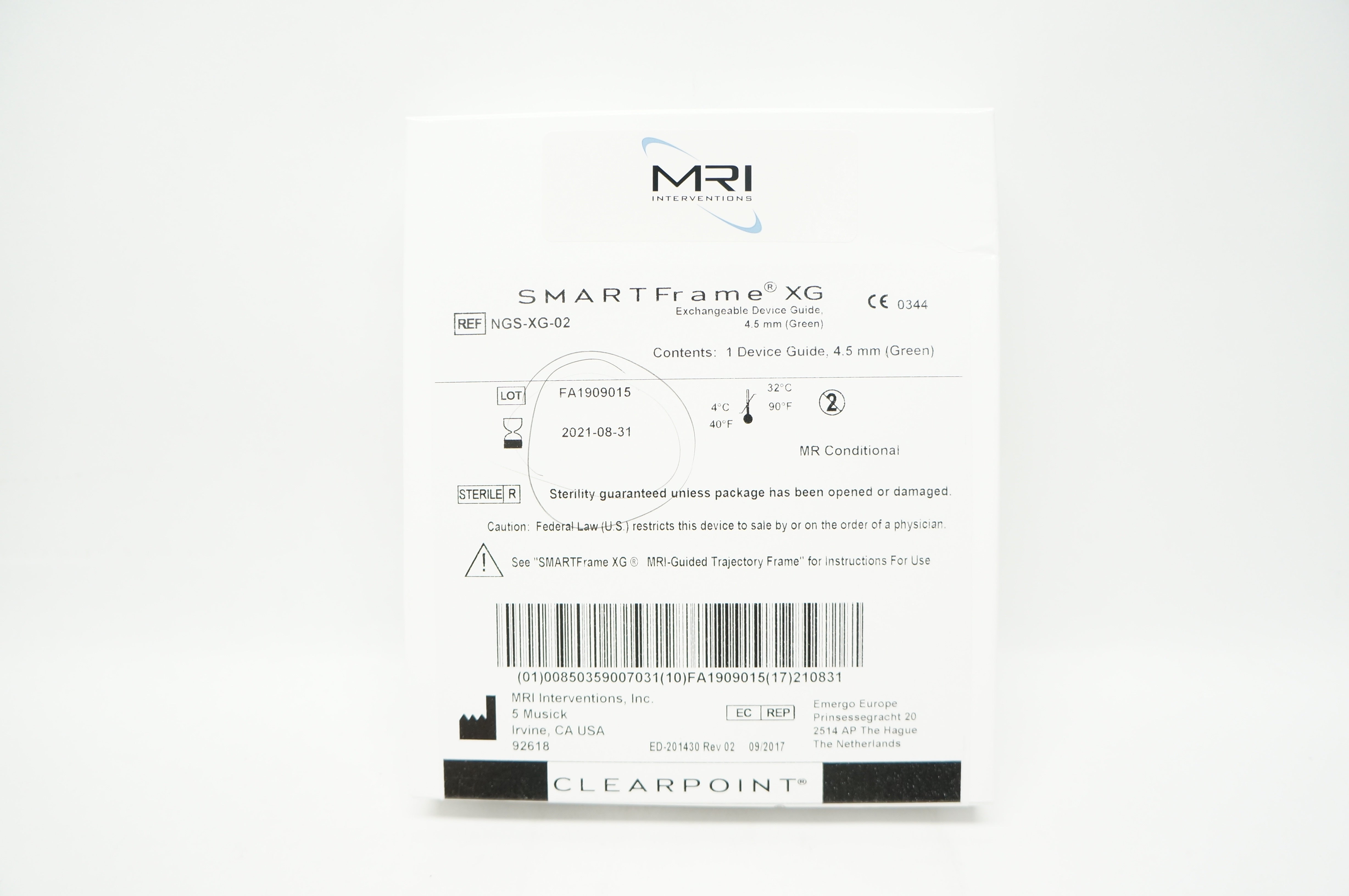 MRI Interventions NGS-XG-02 SMARTFrame XG Exchangeable Device Guide, 4.5mm (x)