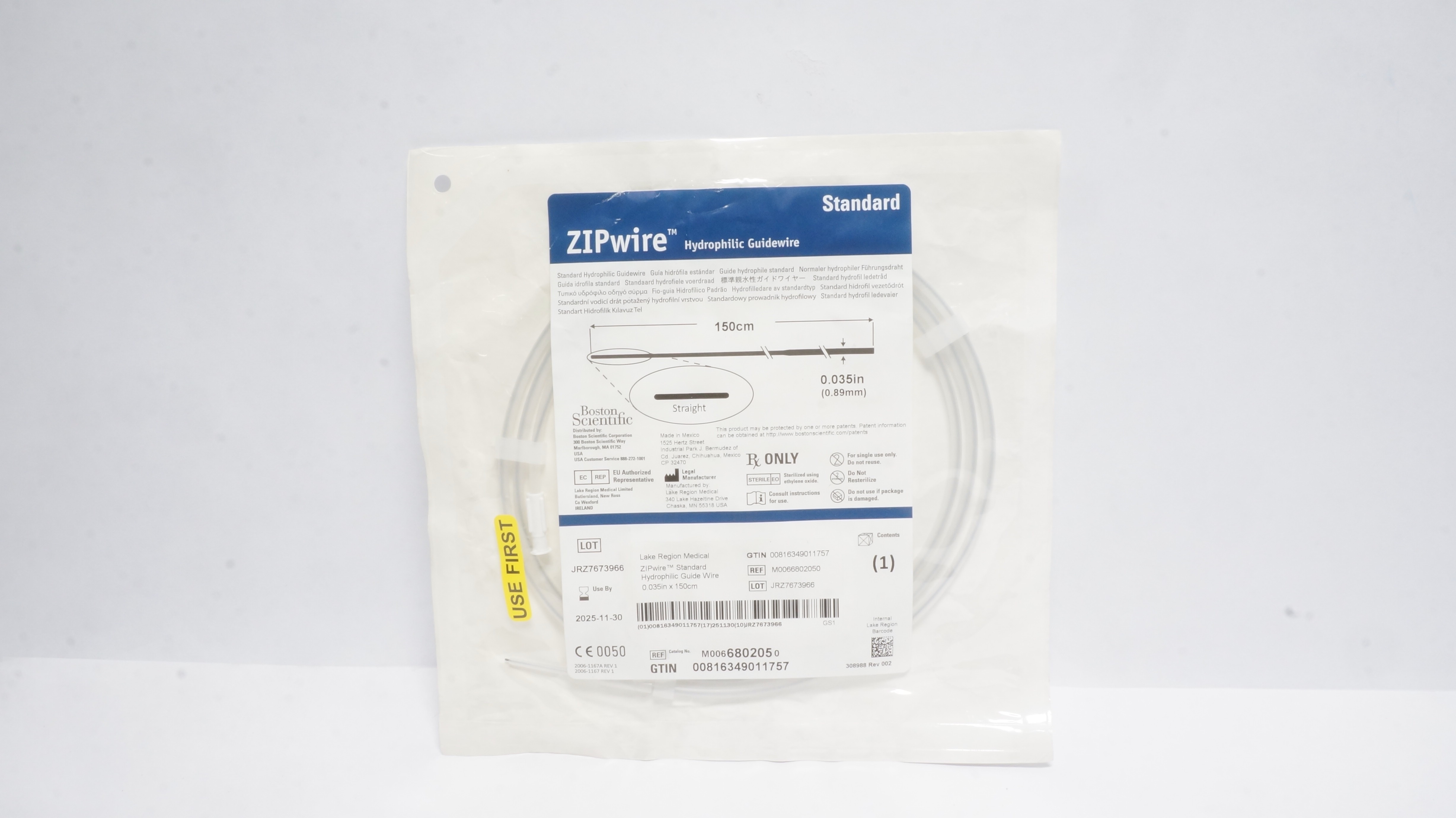Boston Scientific 680205 Standard Hydrophilic Guide Wire 0.035inch x 150cm (x)