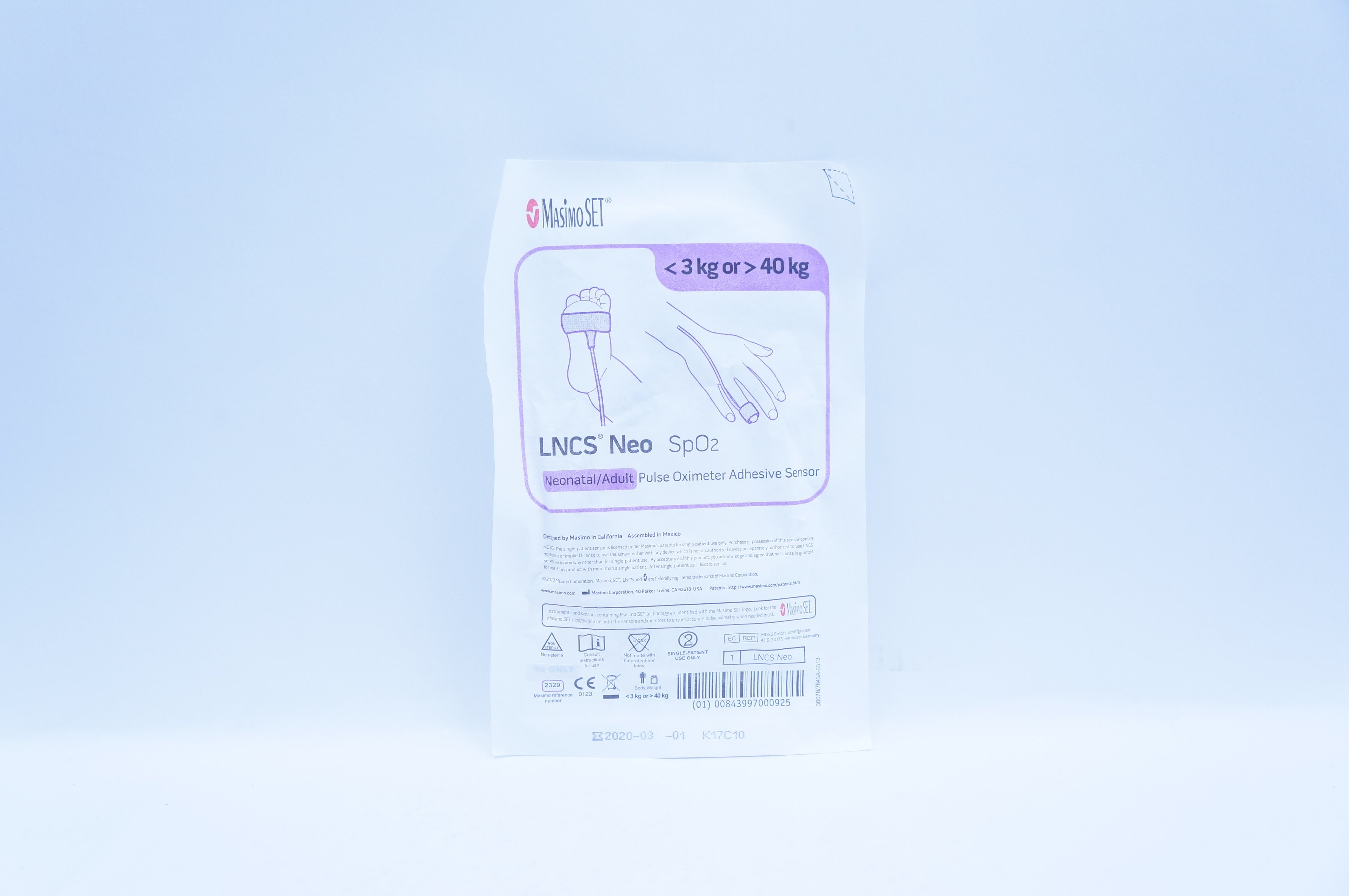 Masimo 2329 Neonatal/Adult Pulse Oximeter Adhesive Sensor <3kg or >40kg (x)