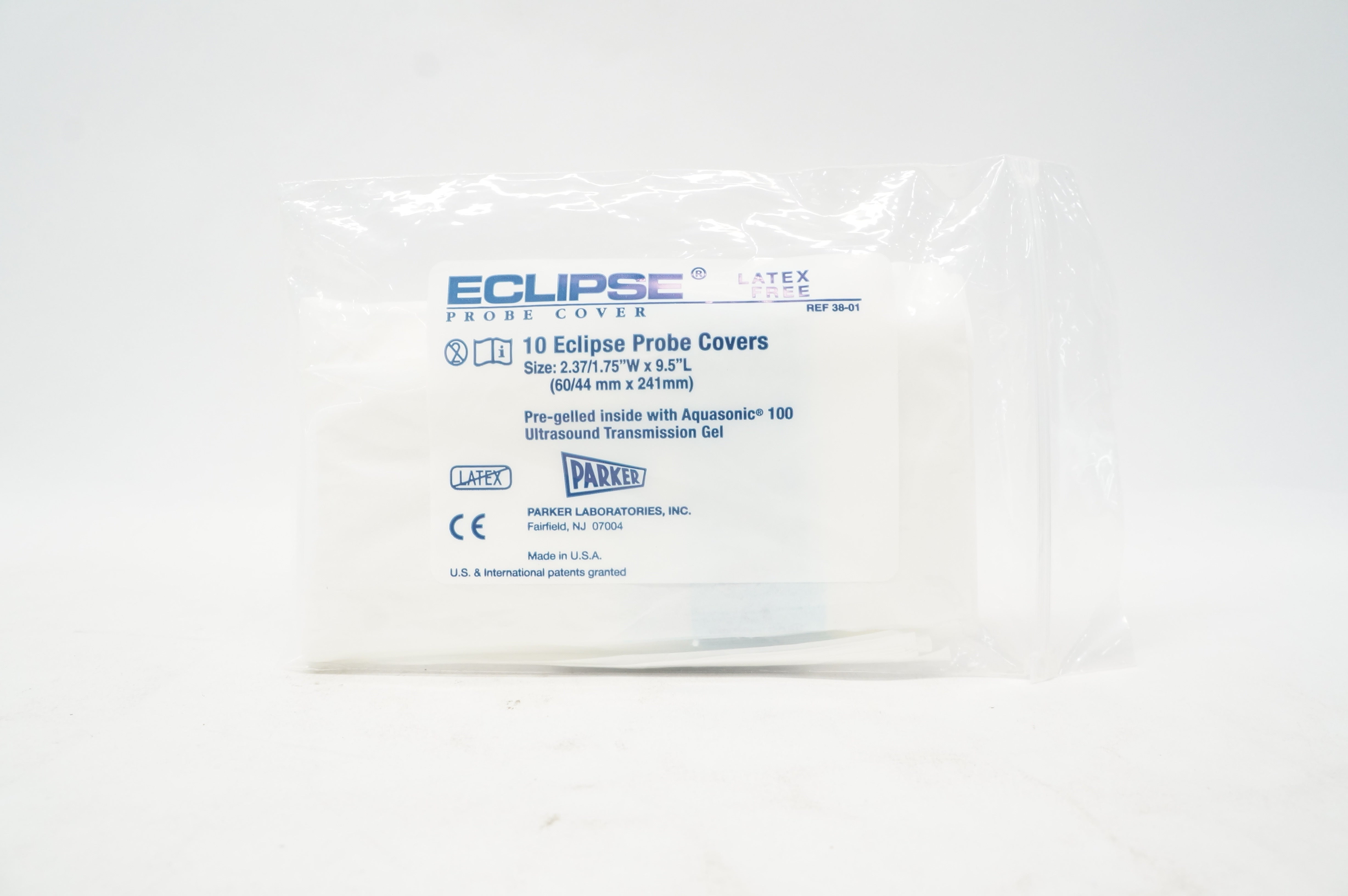 Parker Laboratories 38-01 10 Eclipse Probe Covers 2.37/1.75 W x 9.5inch L (x)
