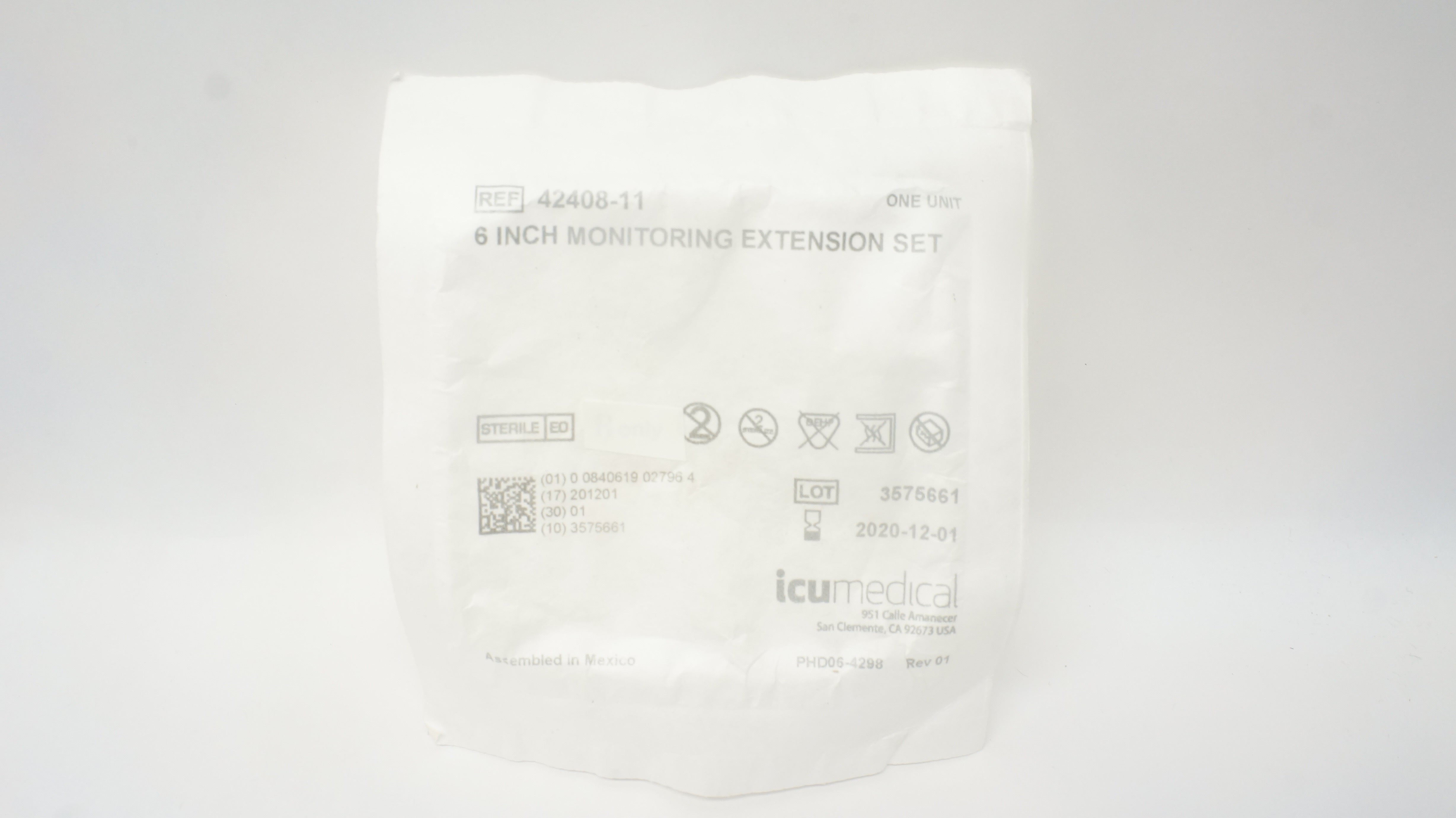 ICU Medical 42408-11 Monitoring Extension Set, 6inch (x)