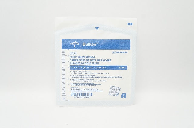 Medline NON25844 Bulkee Fluff Gauze Sponge 4 x 4 inch 12-Ply- Pack of 2