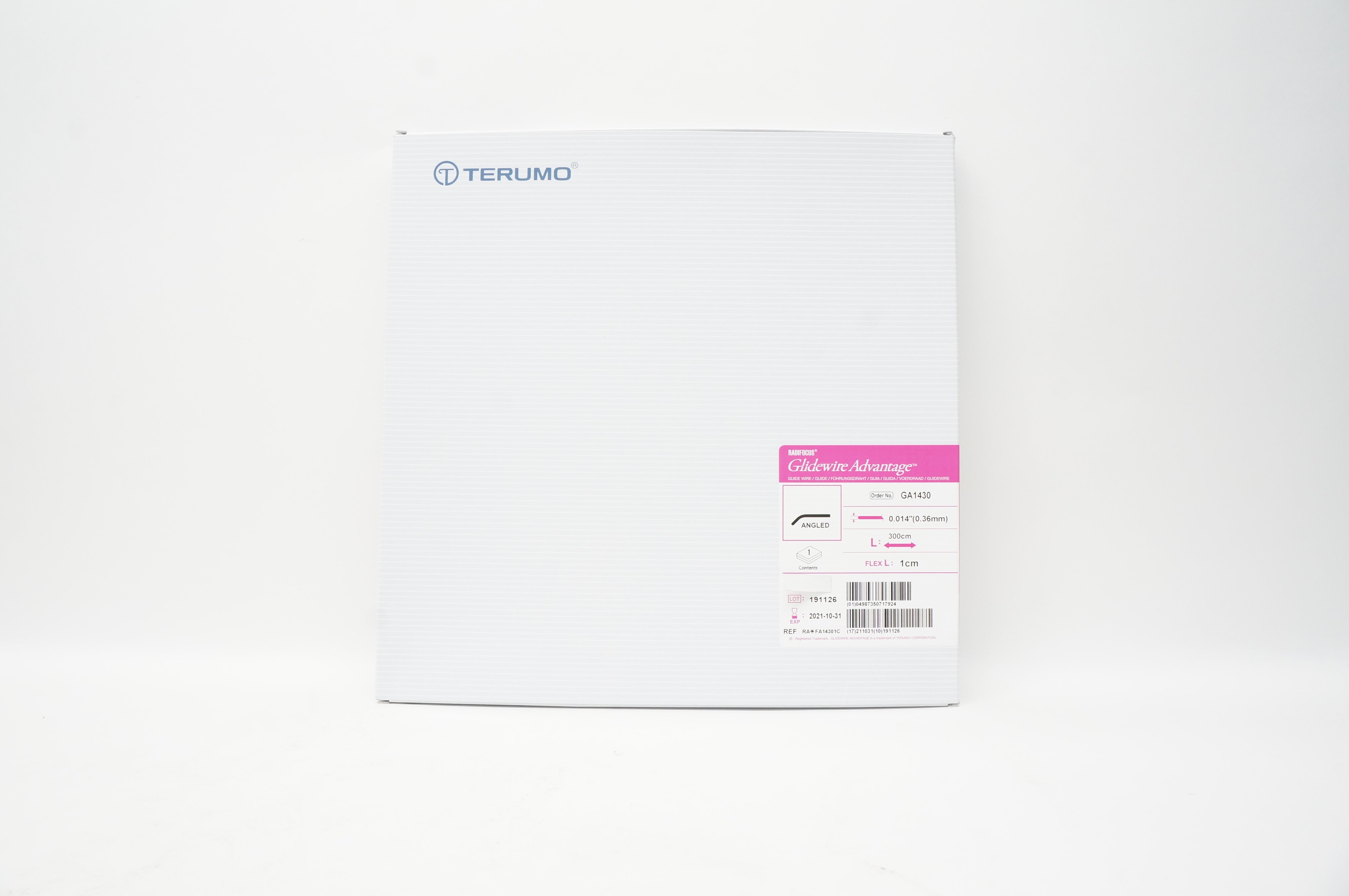 Terumo GA1430 Radifocus Glidewire Advantage, Angled 0.014inch x 300cm x 1cm
