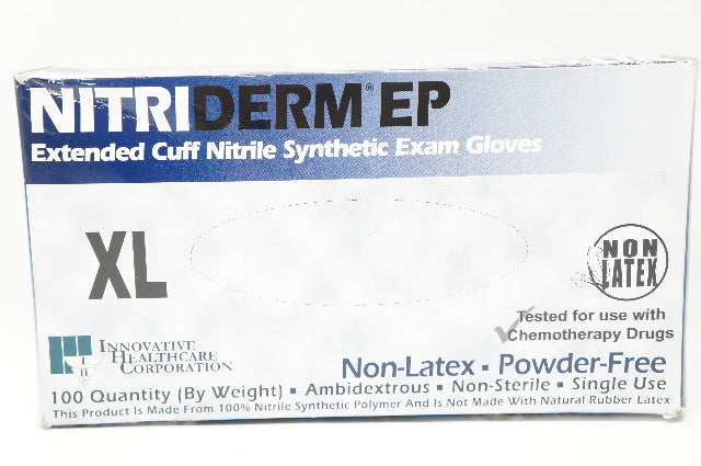 Innovative Healthcare 182350 Extended Cuff Exam Gloves XL - Box of 100