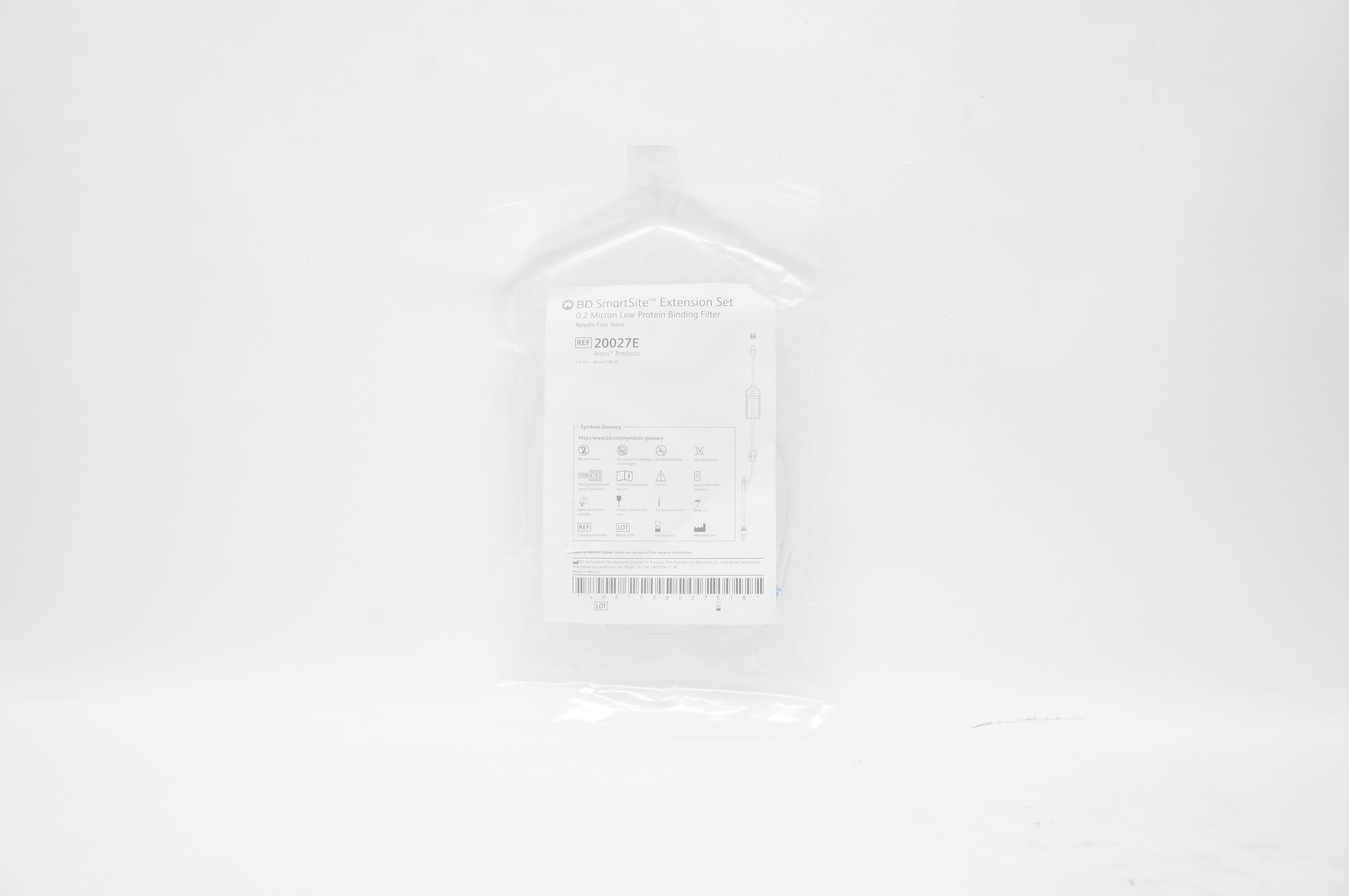 BD 20027E SmartSite Extension Set 0.2 Micron Binding Filter 5ml x 18inch (x)