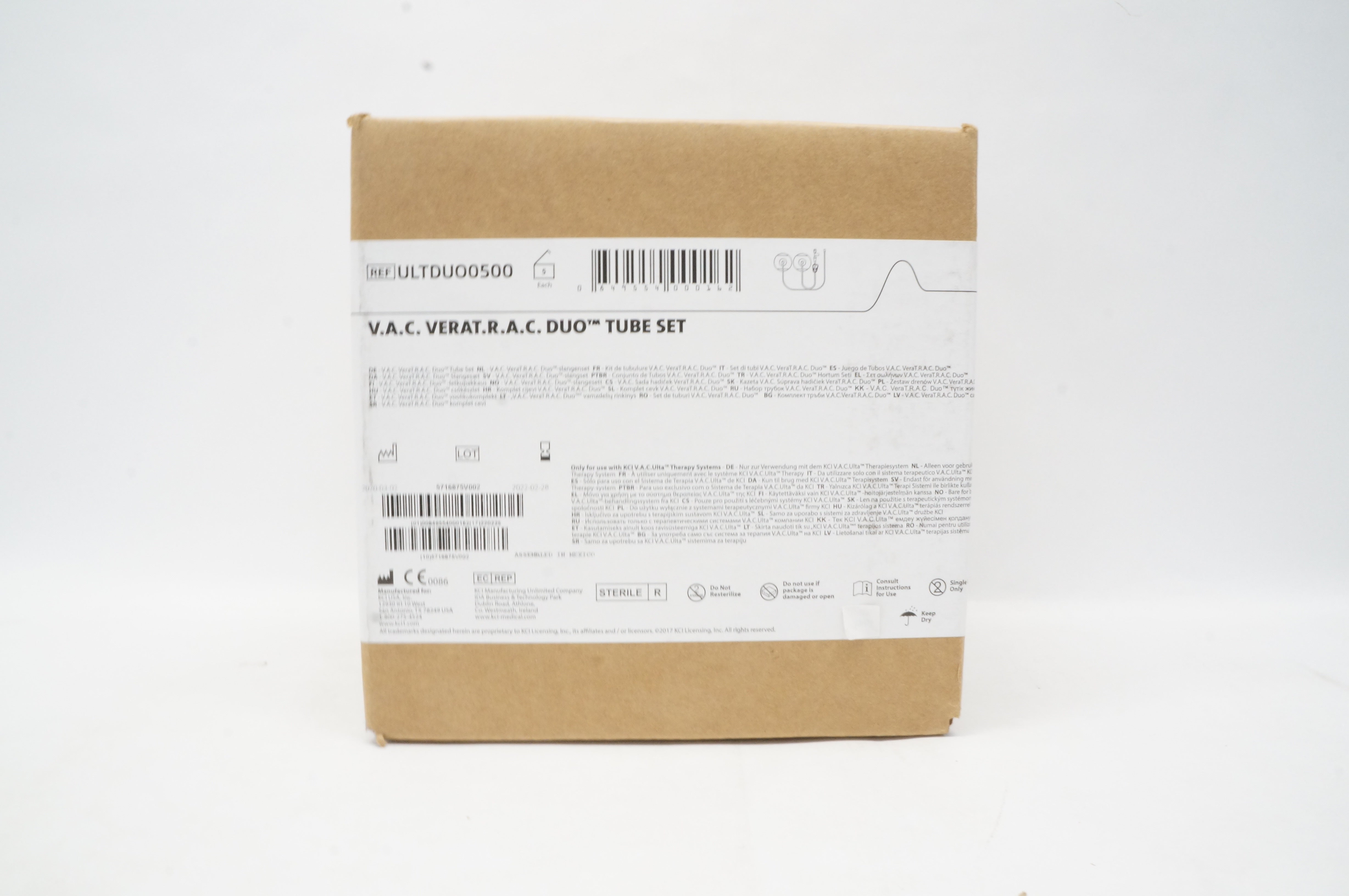KCI ULTDUO0500 V.A.C. VeraT.R.A.C. Duo Tube Set - Box of 5