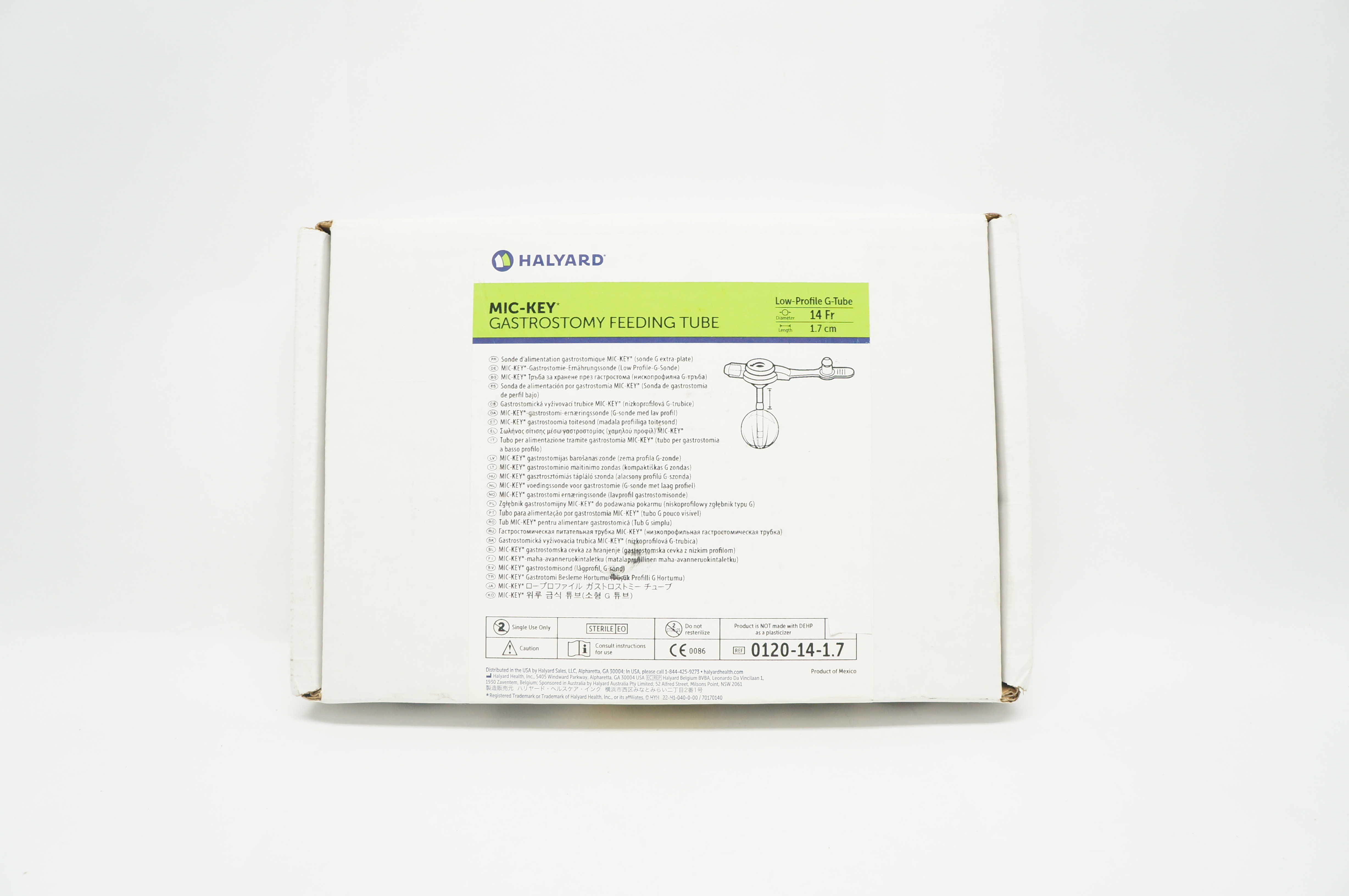 Halyard 0120-14-1.7 MIC-KEY Gastrostomy Feeding Tube 14Fr x 1.7cm (x)