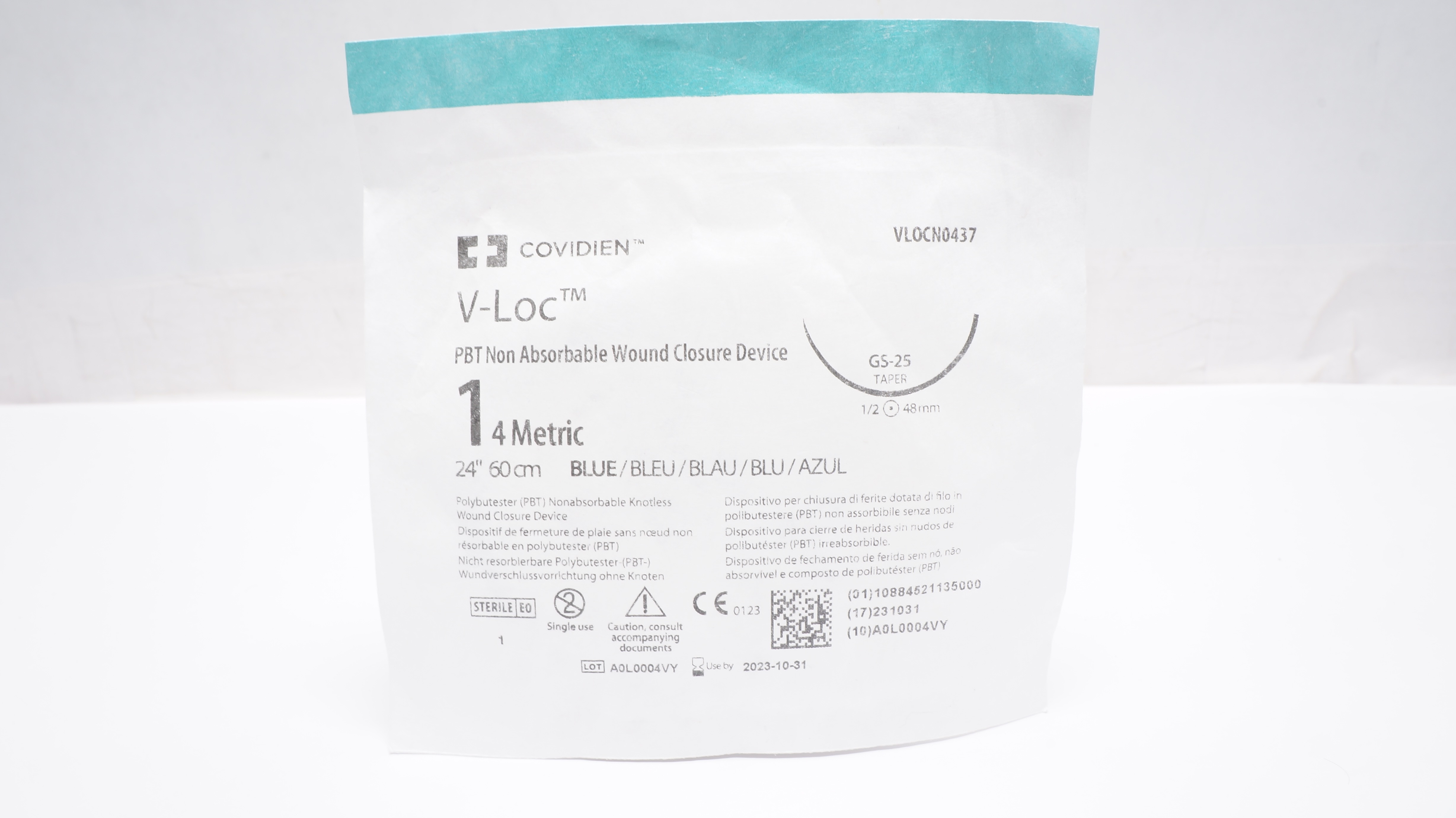 Covidien VLOCN0437 1 V-Loc Wound Closure Device GS-25 1/2 48mm 24inch (x)