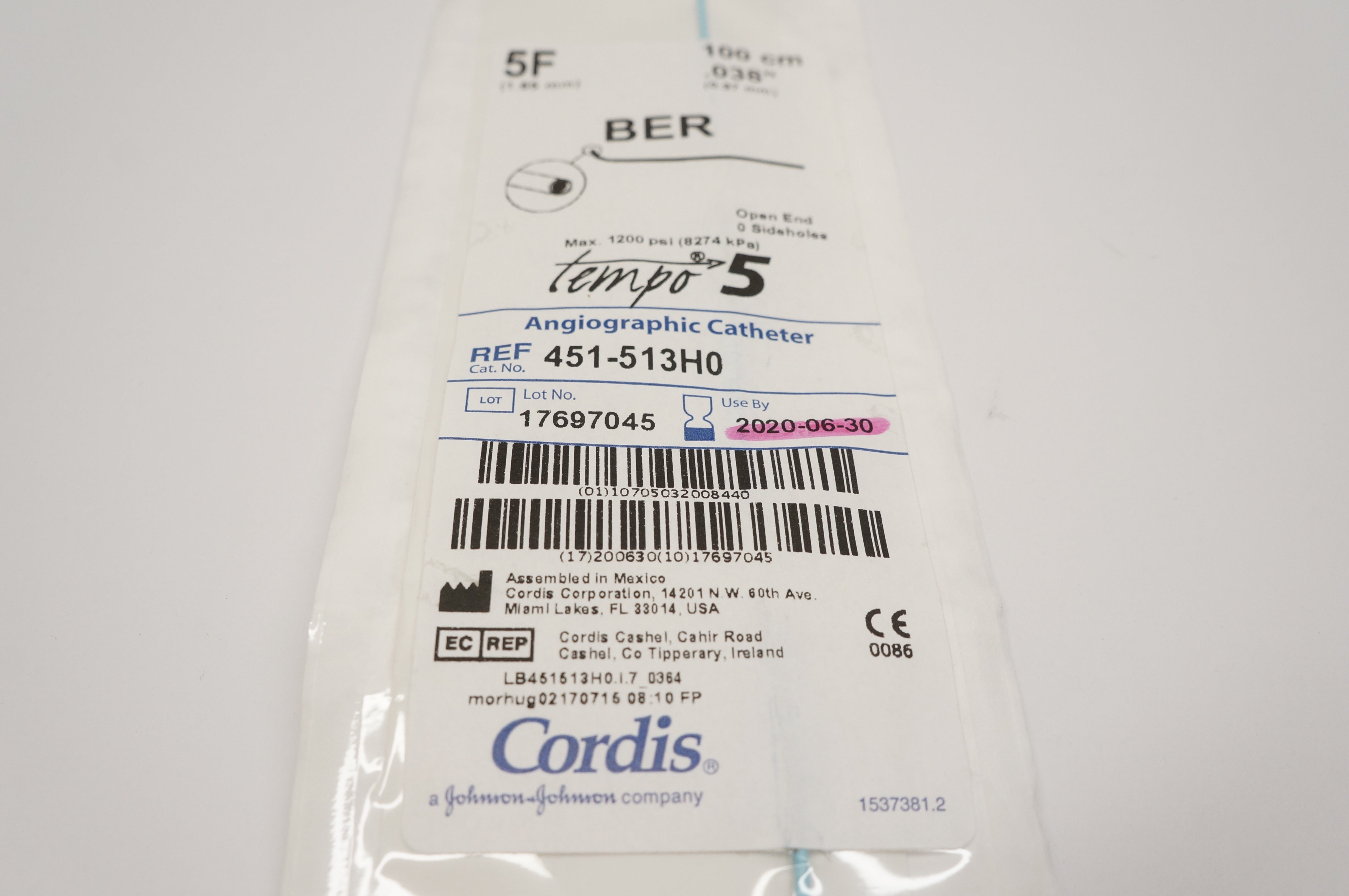 新品Cori3 10100/8G/SSD256+500G/Ofice2019HB Cordis 451-513H0 Tempo 5 Angiographic Cath. 5F 100cm .038 inch (x)