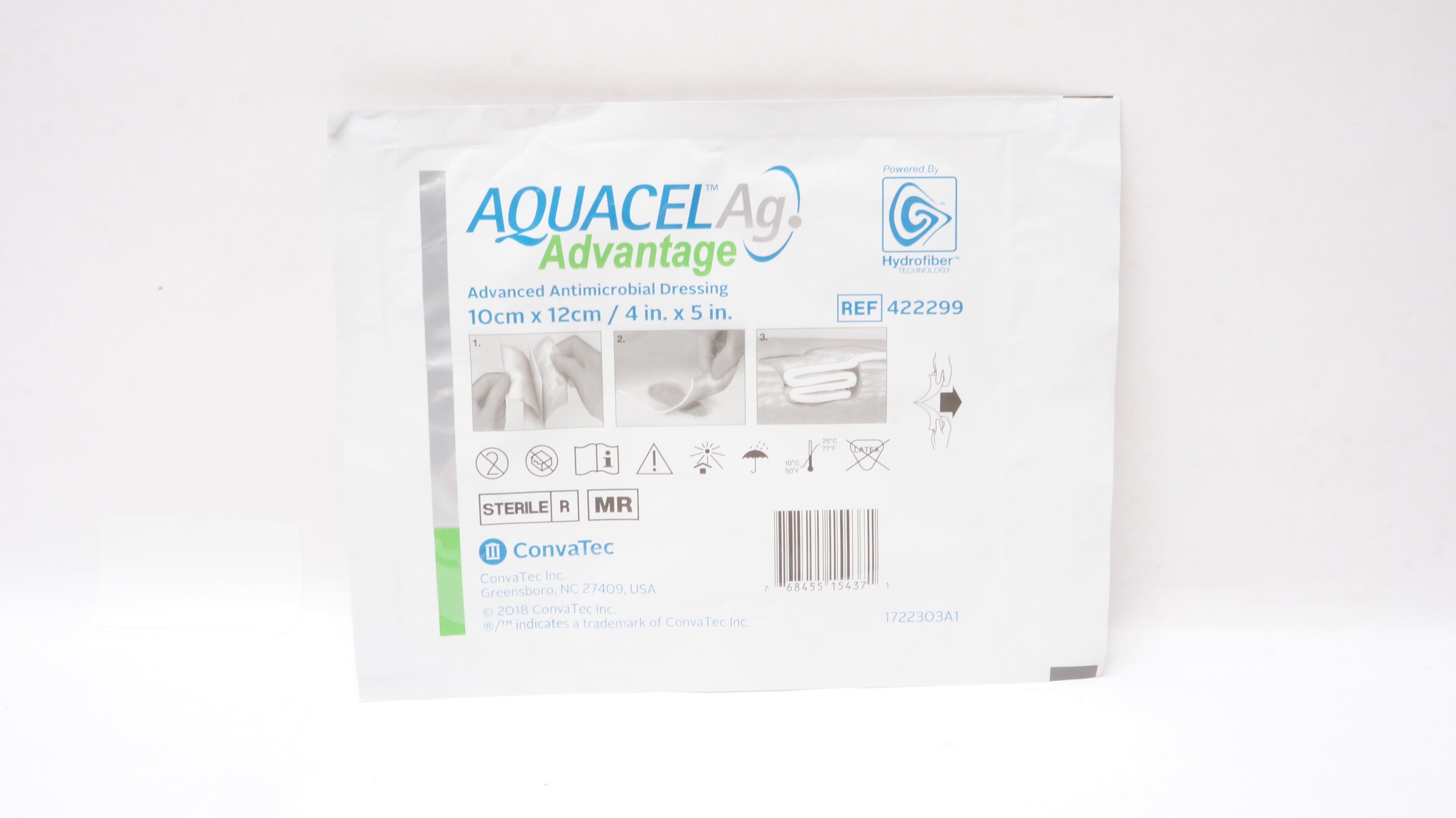 ConvaTec 422299 Aquacel Ag Advanced Antimicrobial Dressing 4inch x 5inch