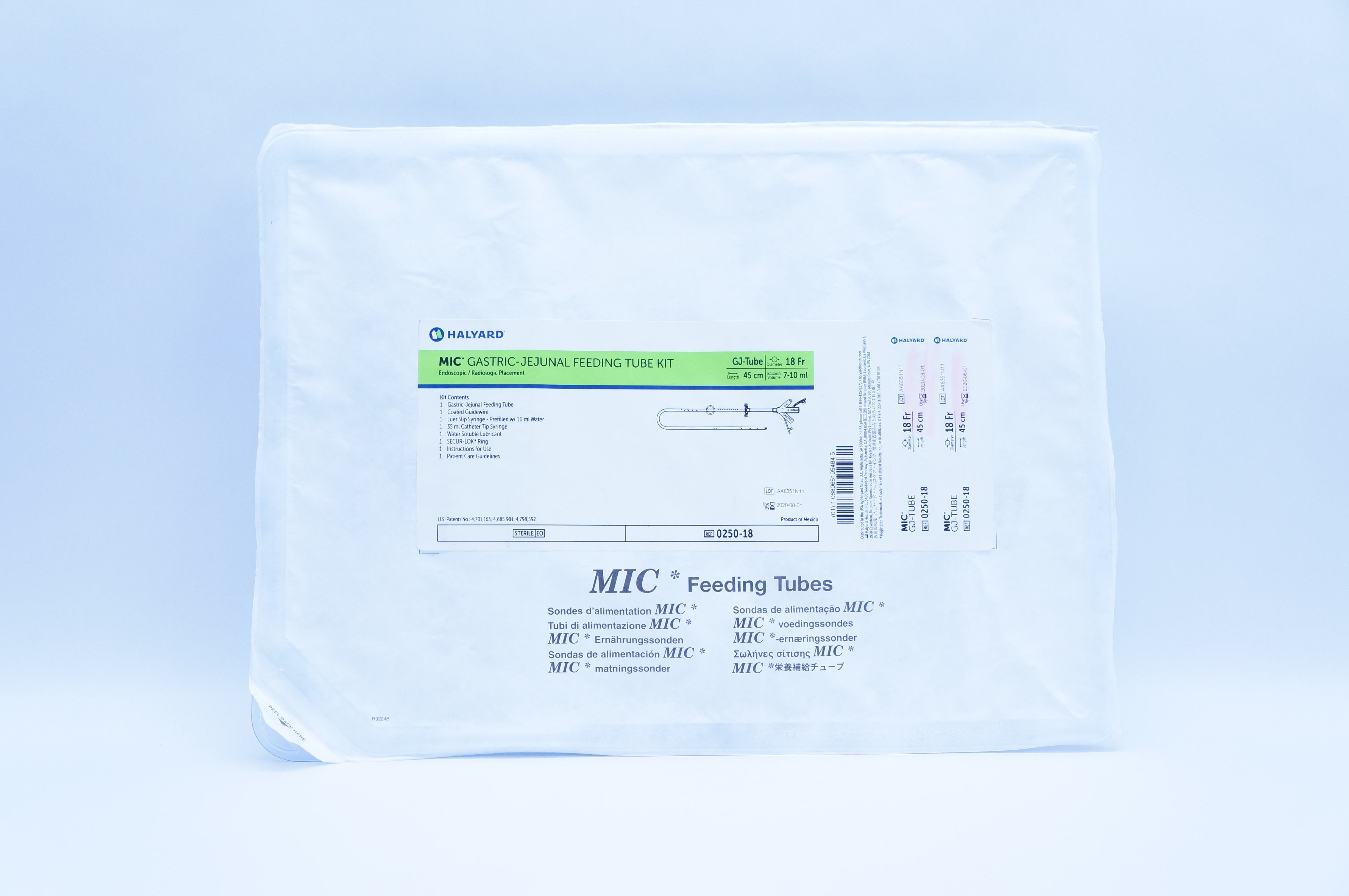 Halyard 0250-18 MIC Gastric-Jejunal Feeding Kit 18Fr. x 45cm (x)