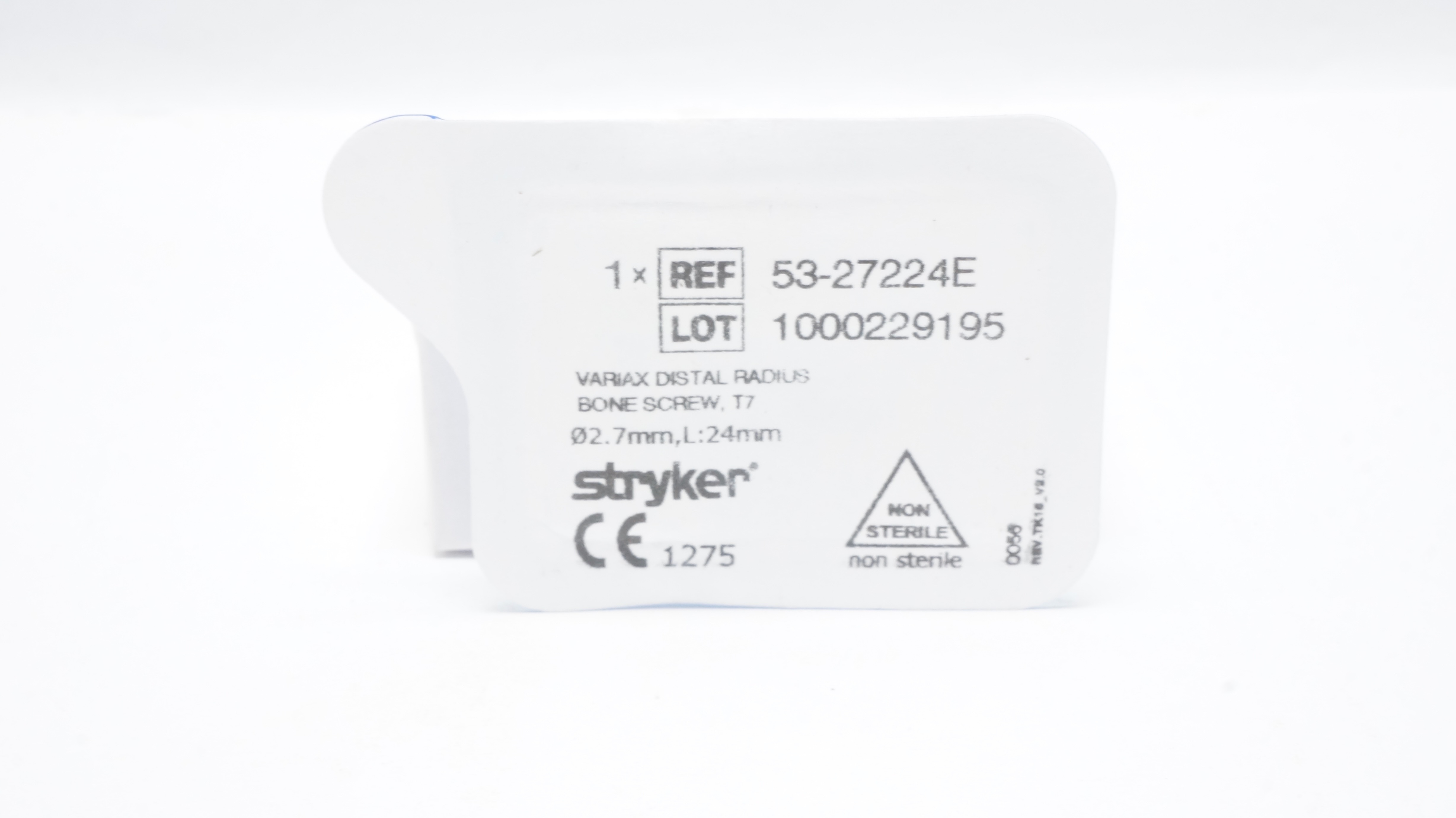 Stryker 53-27224E Variax Distal Radius Bone Screw, T7 2.7mm x 24mm