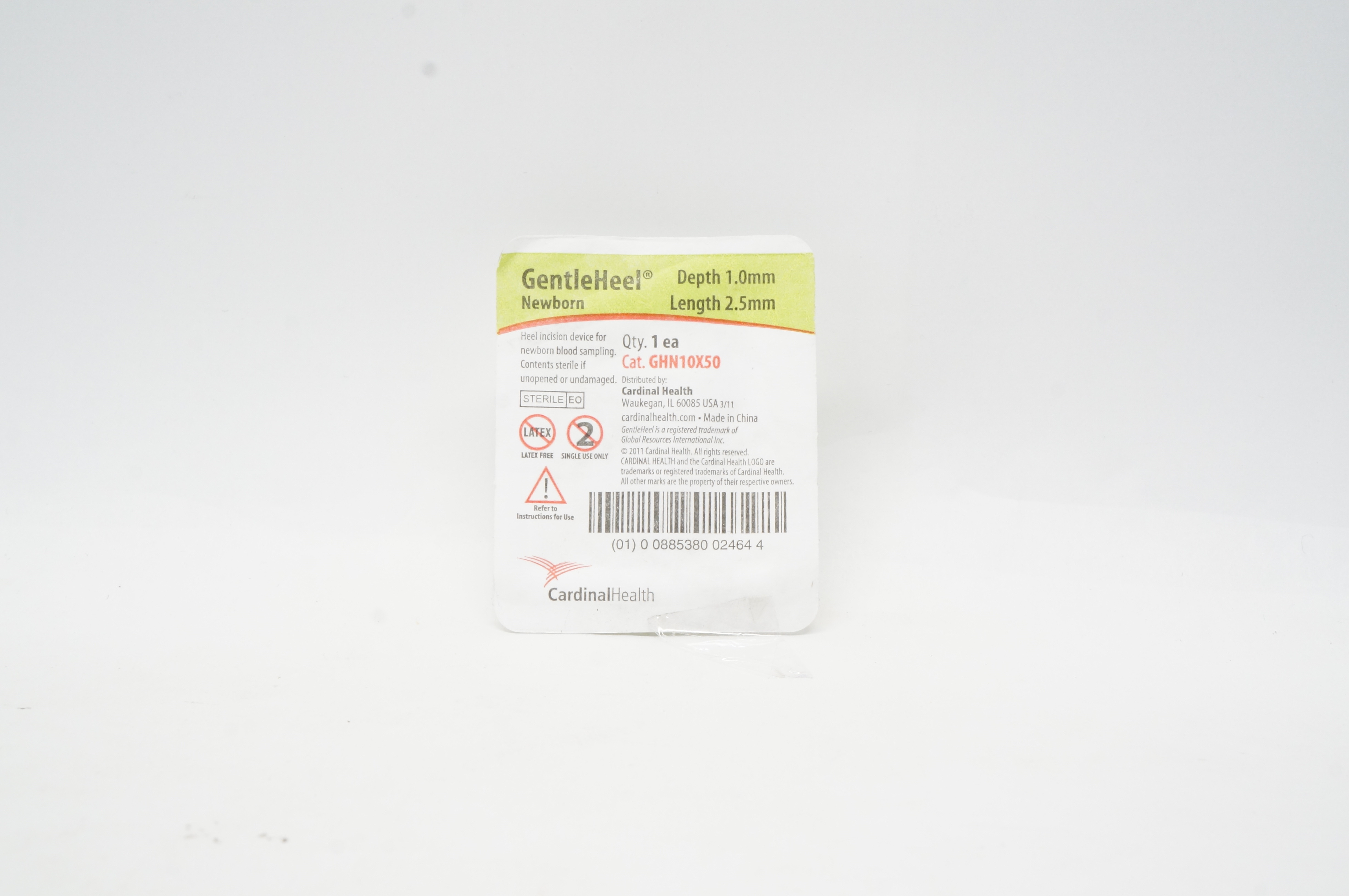 Cardinal Health GHN10X50 GentleHeel Newborn Incision Device 1.0mm x 2.5mm