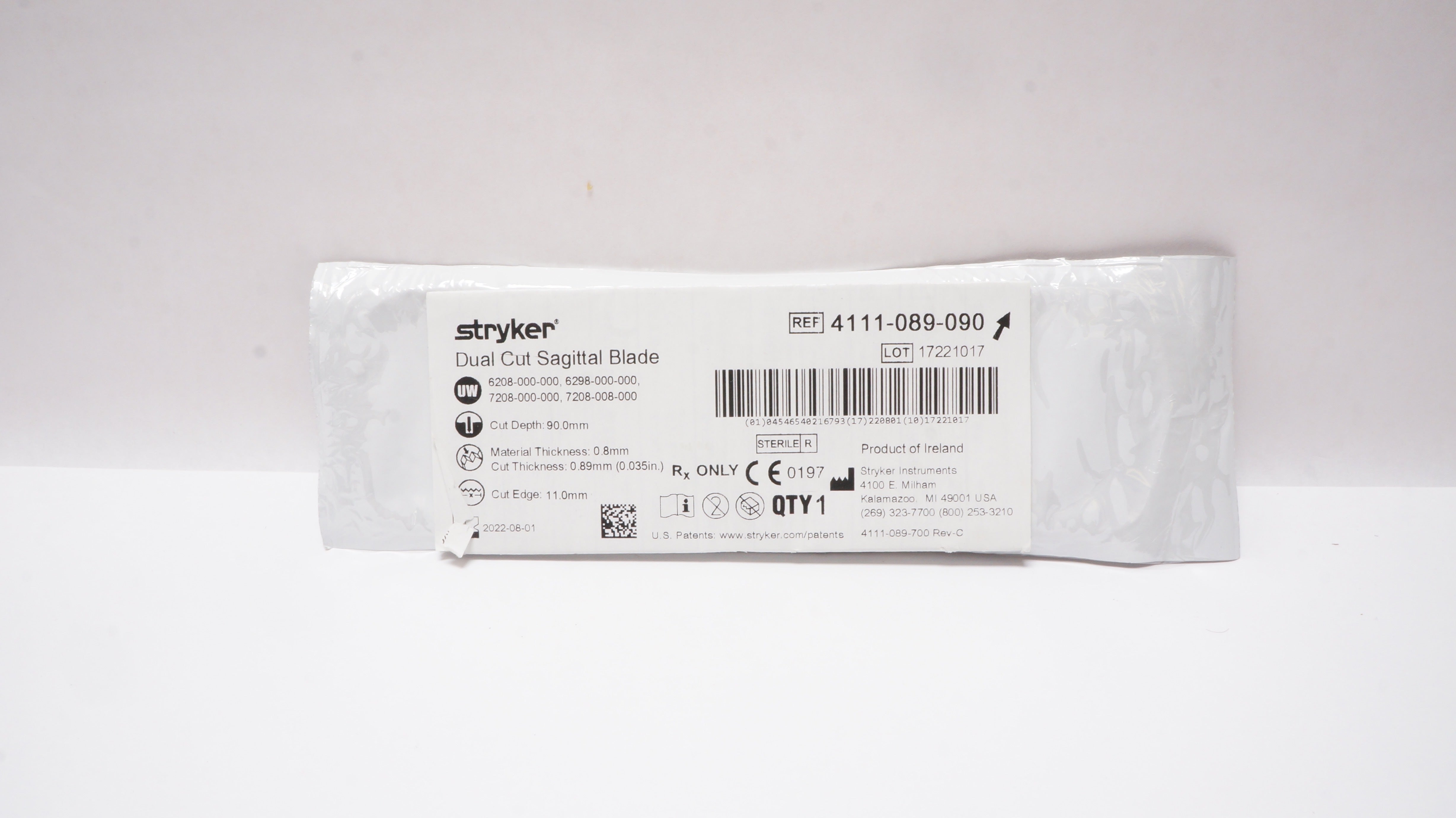 Stryker 4111-089-090 Dual Cut Sagittal Blade 90.0mm x 11.0mm (x)