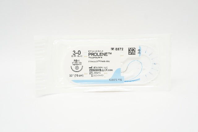 Ethicon 8872 3-0 Prolene Stre RB-1 17mm 1/2c Taperpoint 30inch (x)