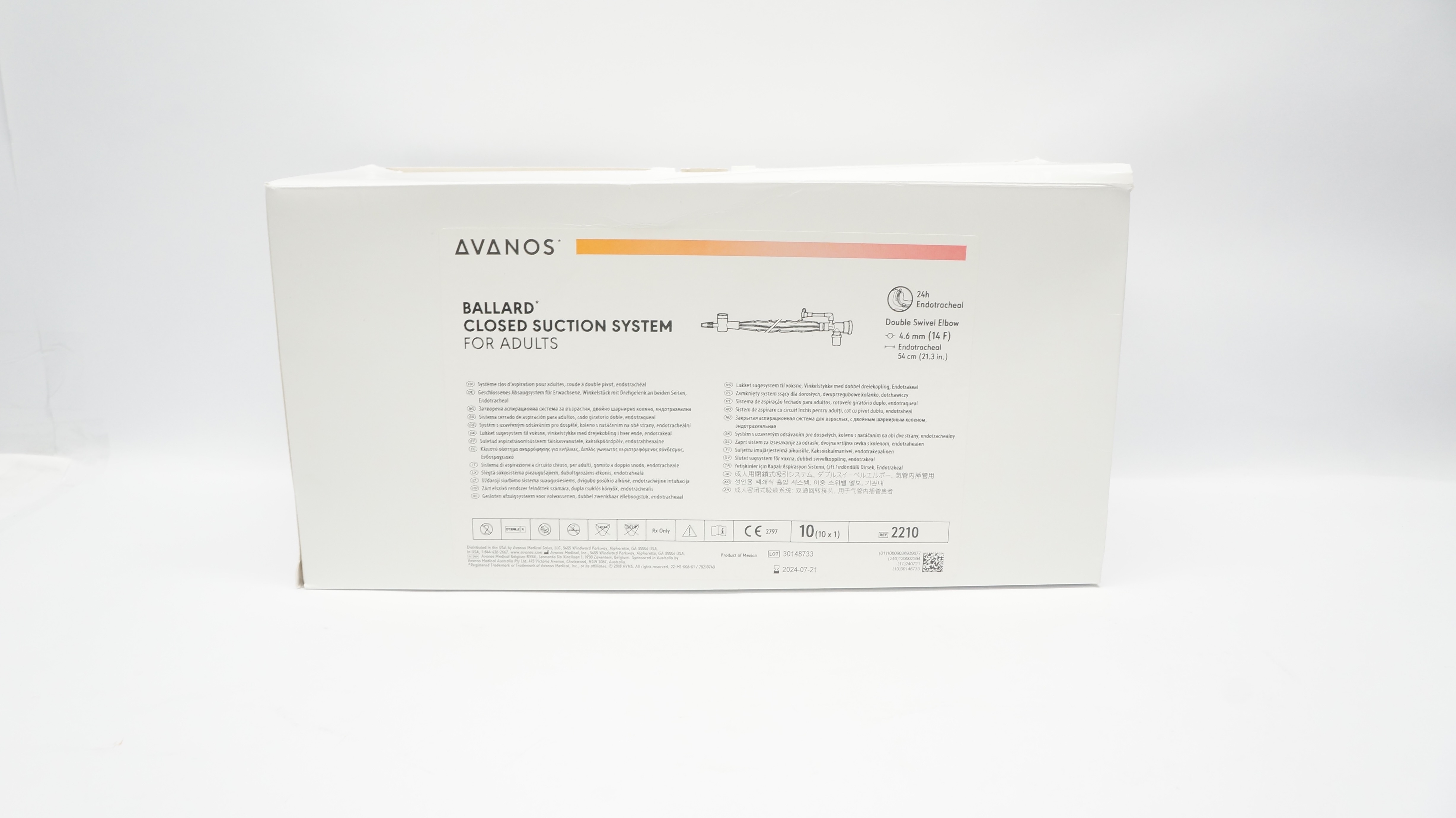 AVANOS 2210 Ballard Closed Suction System For Adults 14F x 21.3In -Box of 10 (x)
