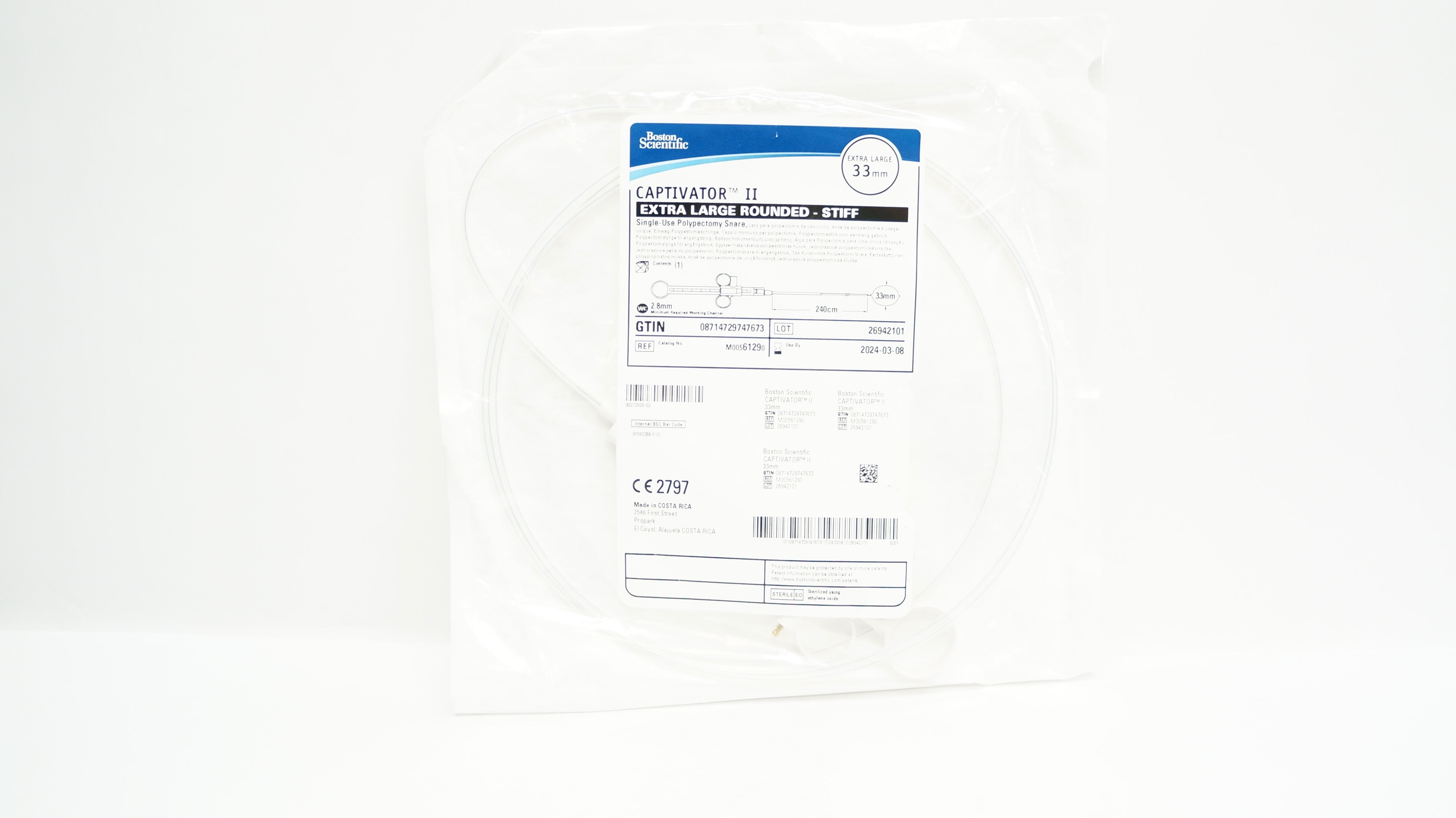 Boston Scientific M00561290 CAPTIVATOR II Polypectomy Snare XLarge 33mm