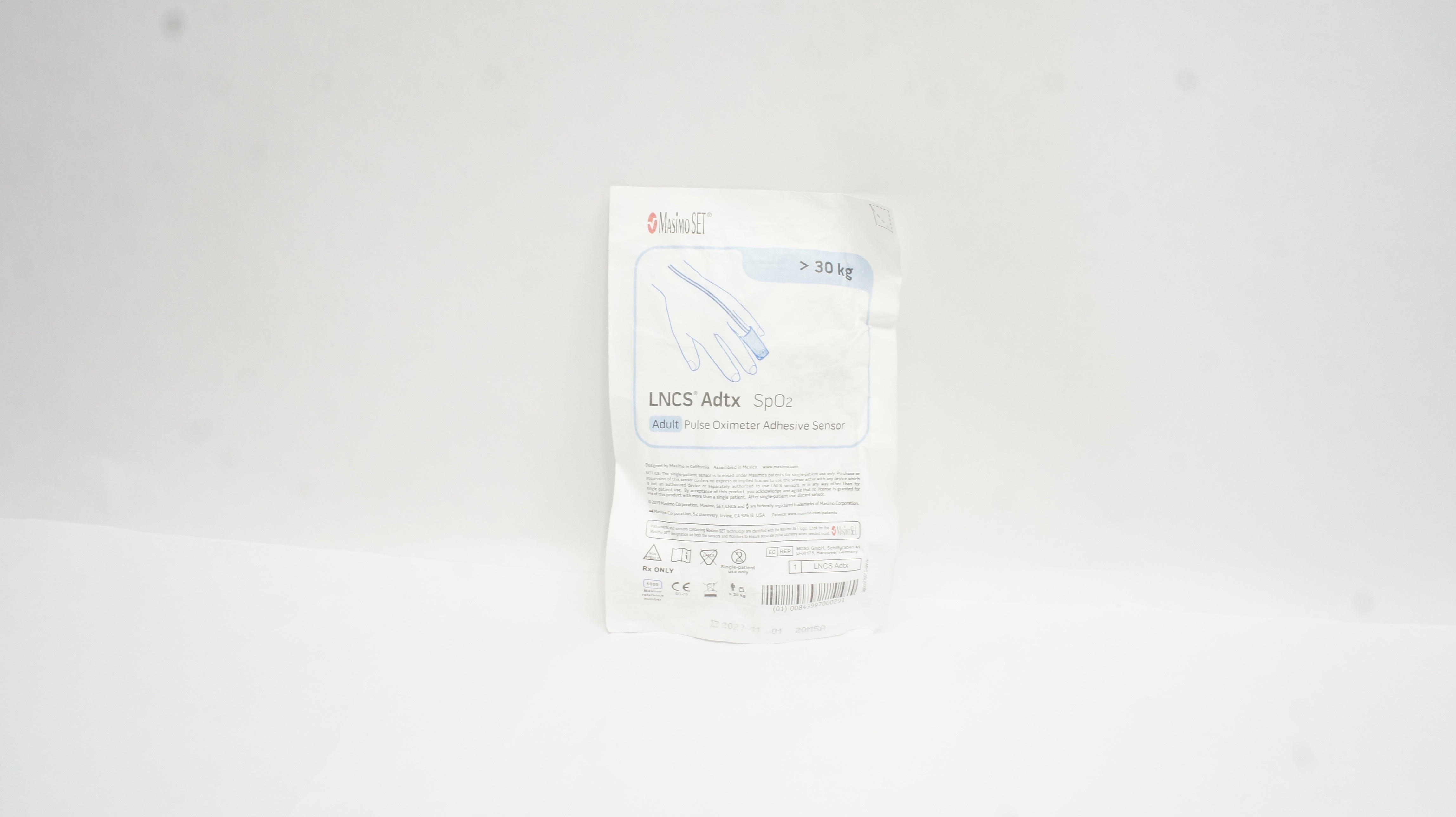 Masimo 1859 LNCS Adtx SpO2 Adult Pulse Oximeter Adhesive Sensor  >30 kg (x)
