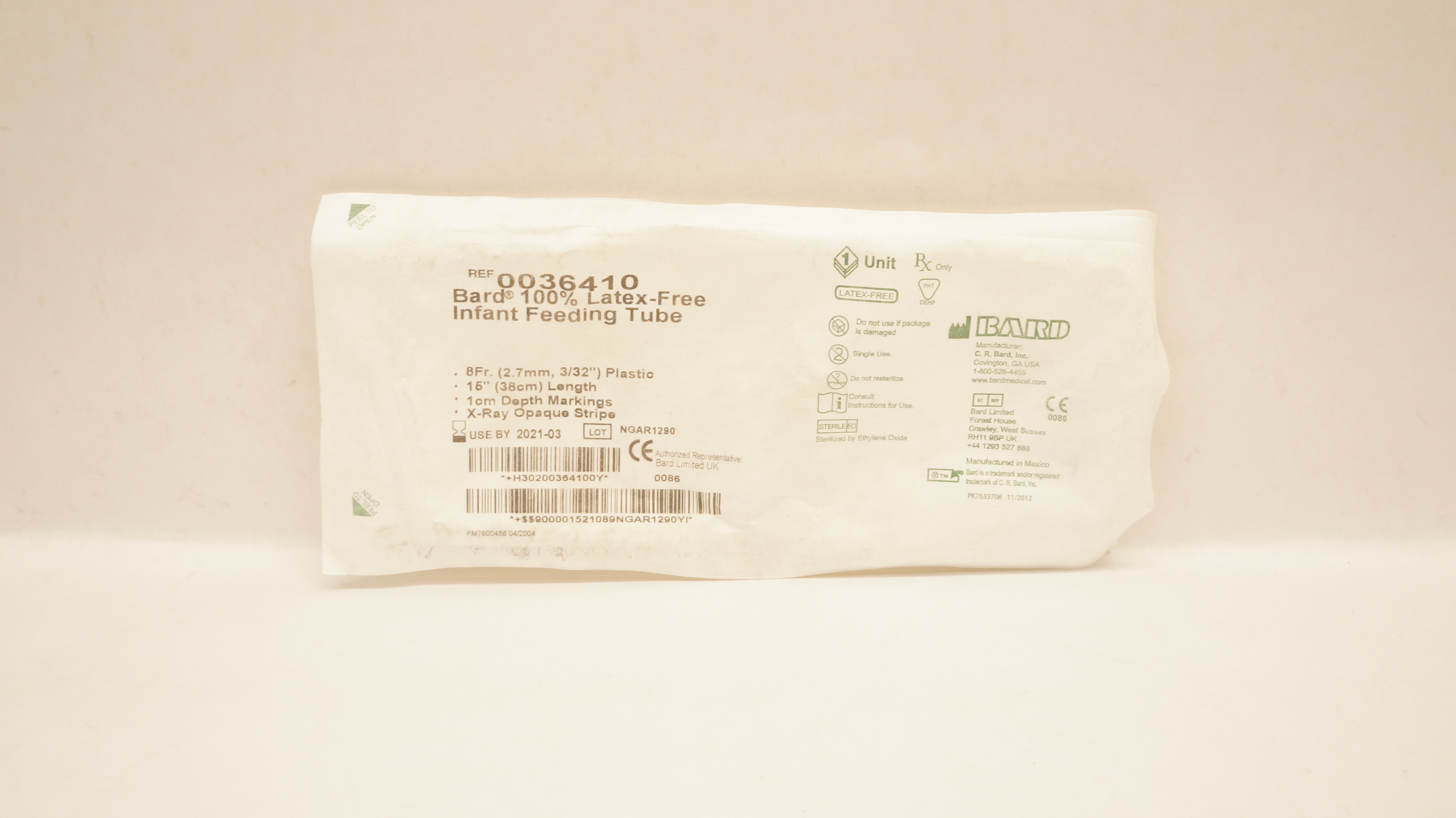 Bard 0036410 Infant Feeding Tube 8Fr. x 15inch (x)
