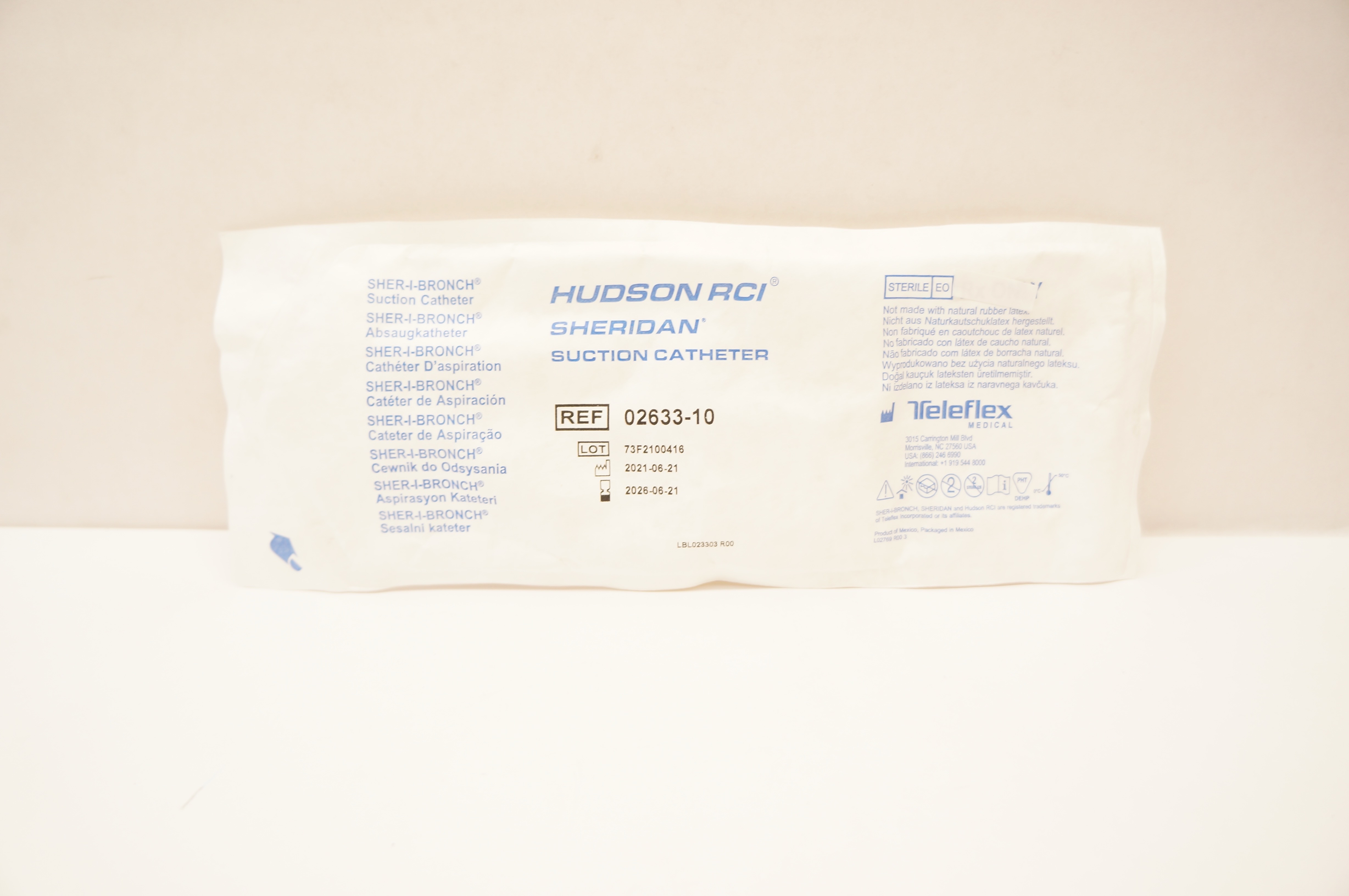 Teleflex 02633-10 Hudson RCI Sher-I-Bronch Suction Cath.