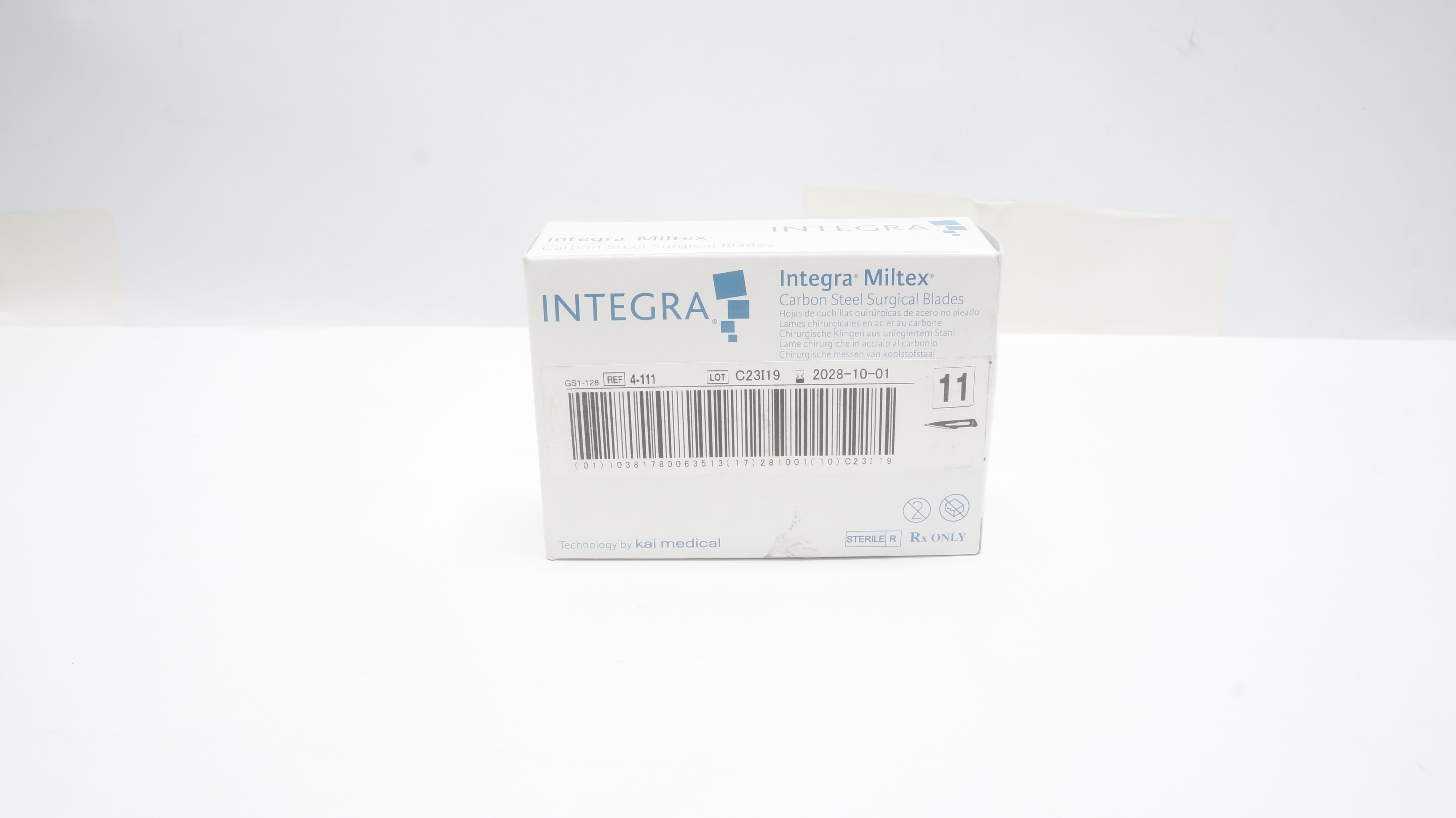 Integra 4-111 Miltex Carbon Steel Surgical Blades - Box of 11